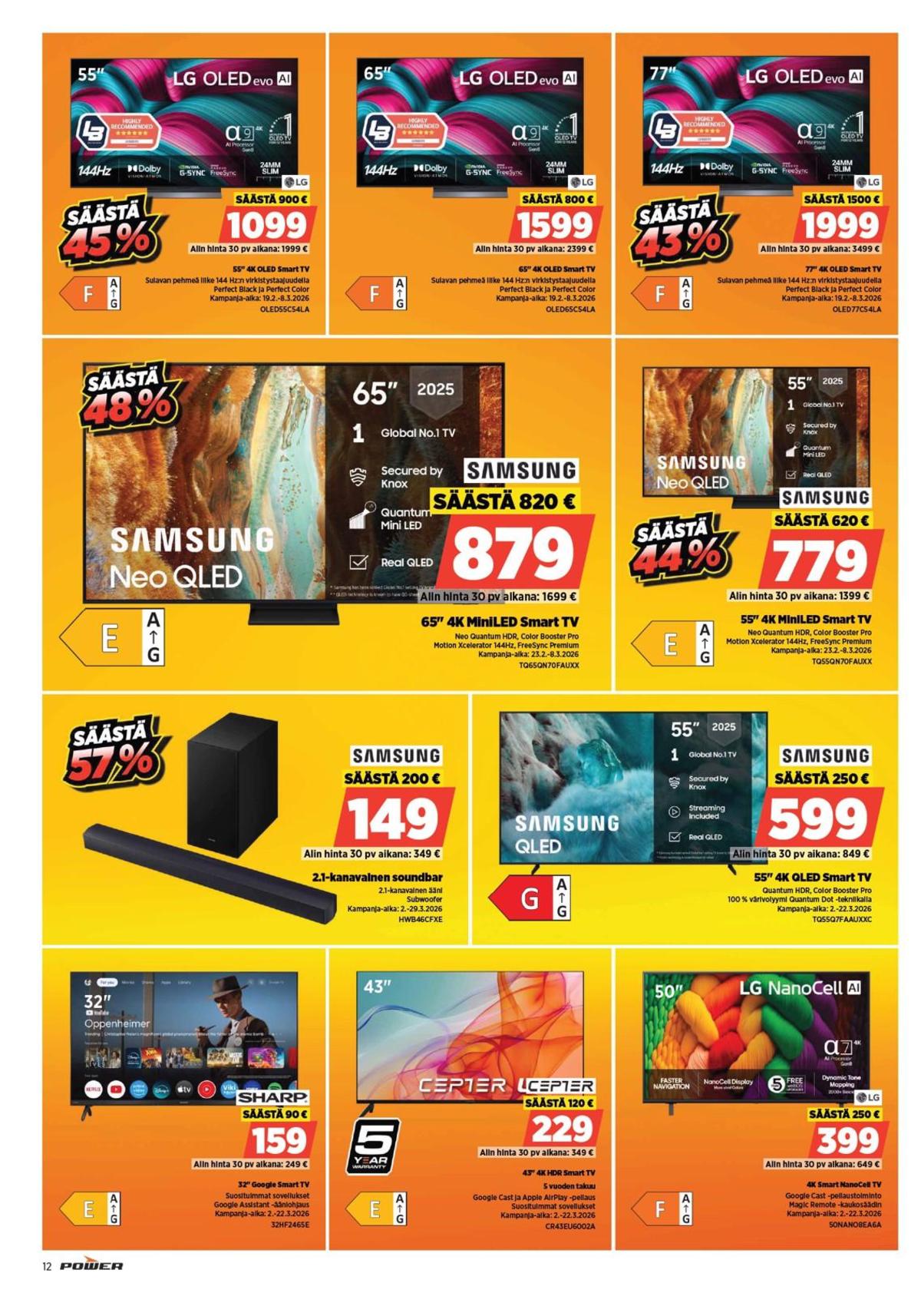Katso ketjun Power tarjouslehti viikolta 10 sivustolla Viikkotarjoukset.fi. Löydät monia hyviä tarjouksia erilaisista tuotteista. Lue tarjouslehti täältä! Sivu 14