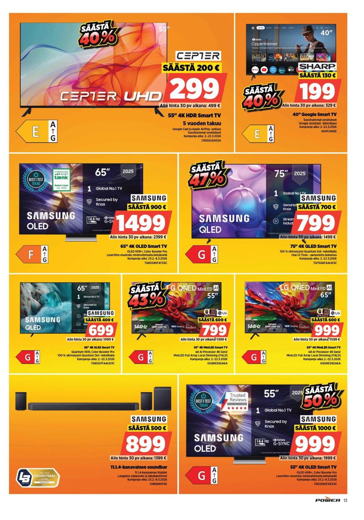 Katso ketjun Power tarjouslehti viikolta 10 sivustolla Viikkotarjoukset.fi. Löydät monia hyviä tarjouksia erilaisista tuotteista. Lue tarjouslehti täältä! Sivu 15