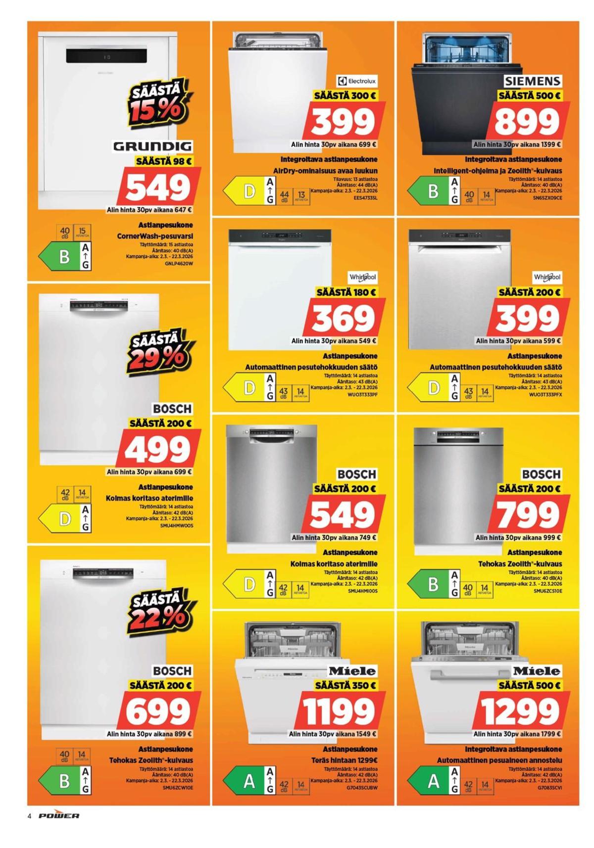 Katso ketjun Power tarjouslehti viikolta 10 sivustolla Viikkotarjoukset.fi. Löydät monia hyviä tarjouksia erilaisista tuotteista. Lue tarjouslehti täältä! Sivu 4