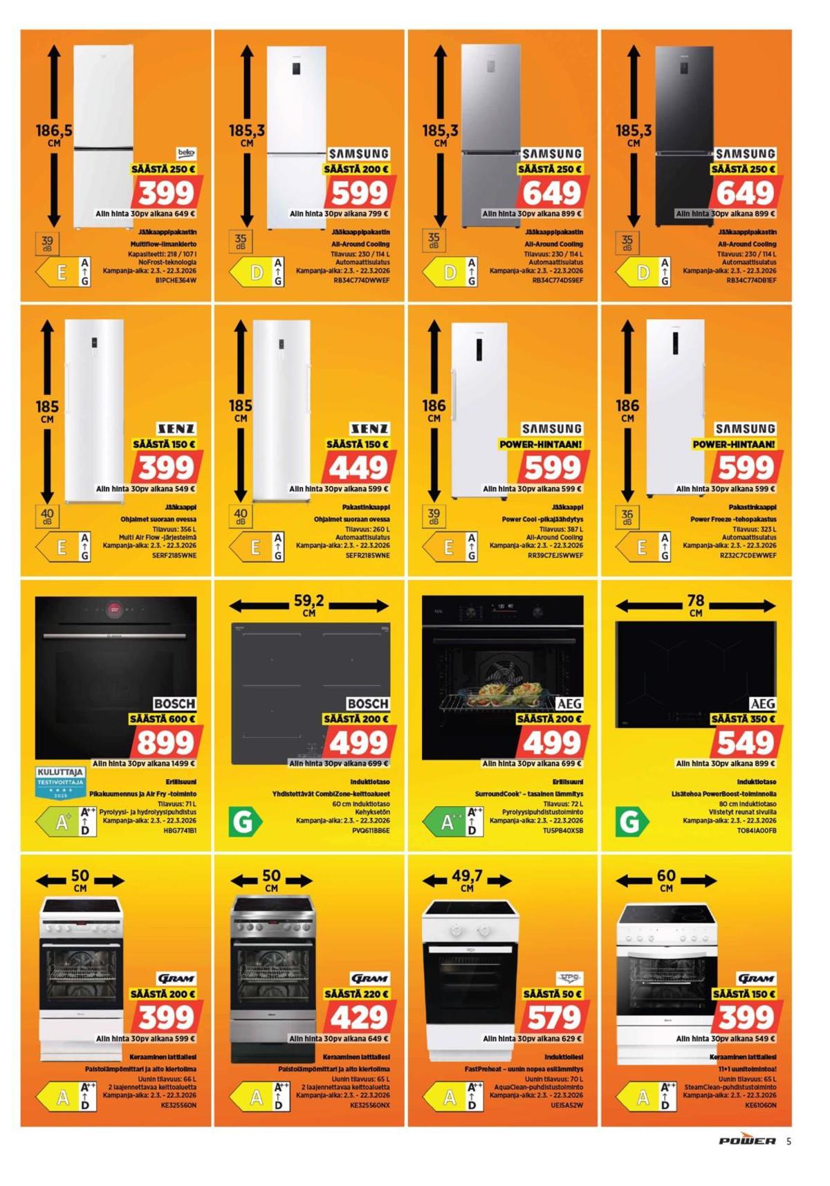 Katso ketjun Power tarjouslehti viikolta 10 sivustolla Viikkotarjoukset.fi. Löydät monia hyviä tarjouksia erilaisista tuotteista. Lue tarjouslehti täältä! Sivu 5