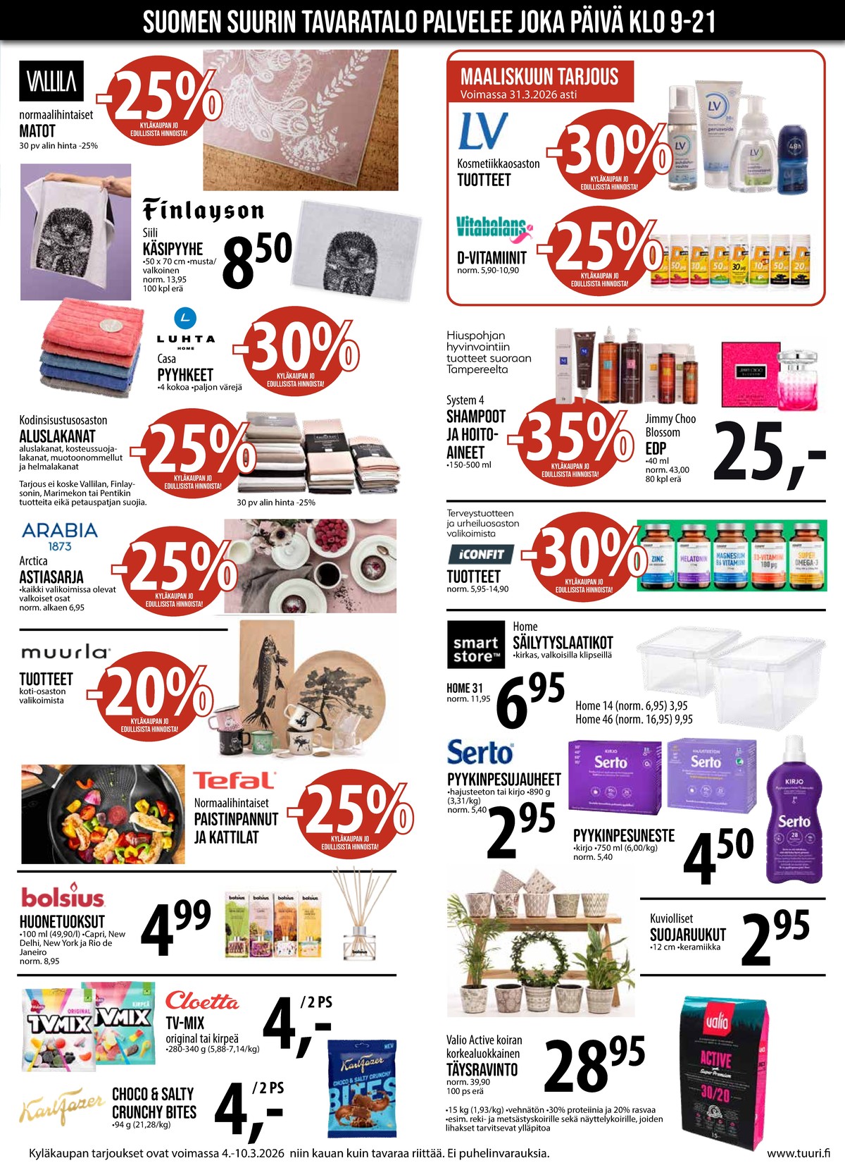 Katso ketjun Keskinen tarjouslehti viikolta 10 sivustolla Viikkotarjoukset.fi. Löydät monia hyviä tarjouksia erilaisista tuotteista. Lue tarjouslehti täältä! Sivu 2