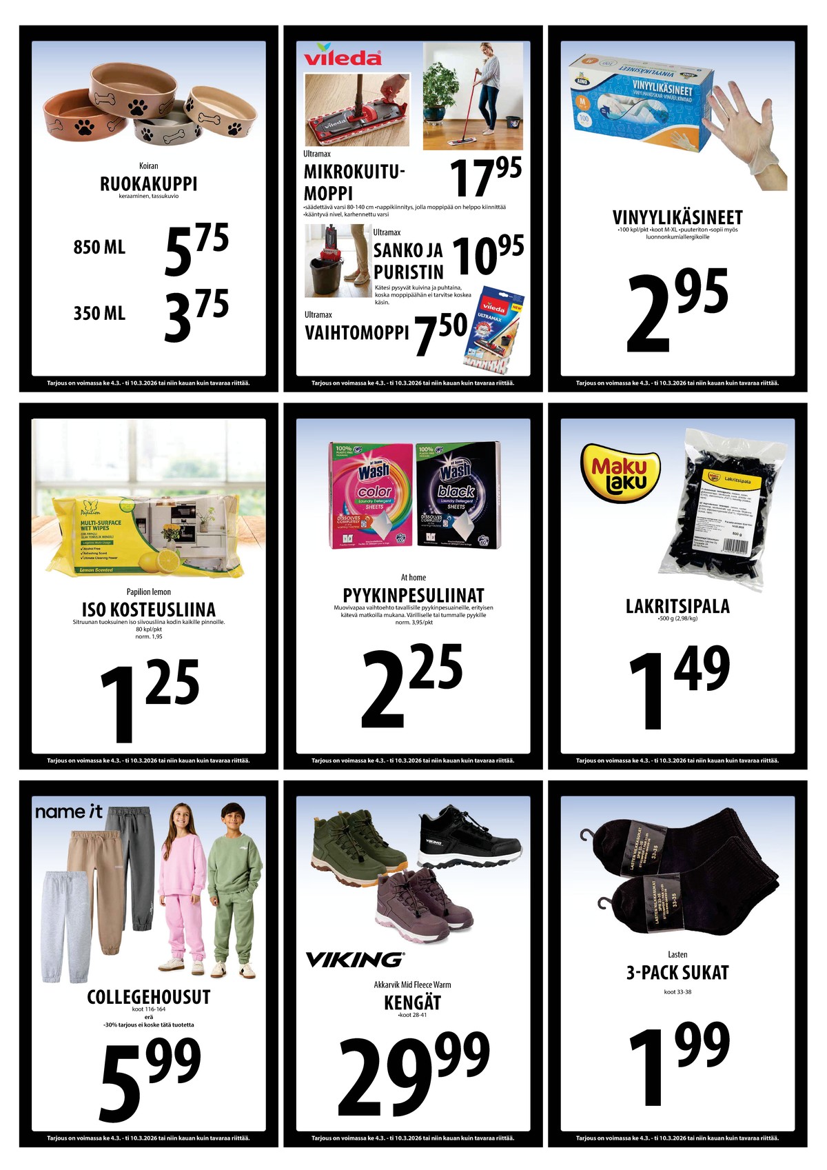 Katso ketjun Keskinen tarjouslehti viikolta 10 sivustolla Viikkotarjoukset.fi. Löydät monia hyviä tarjouksia erilaisista tuotteista. Lue tarjouslehti täältä! Sivu 12