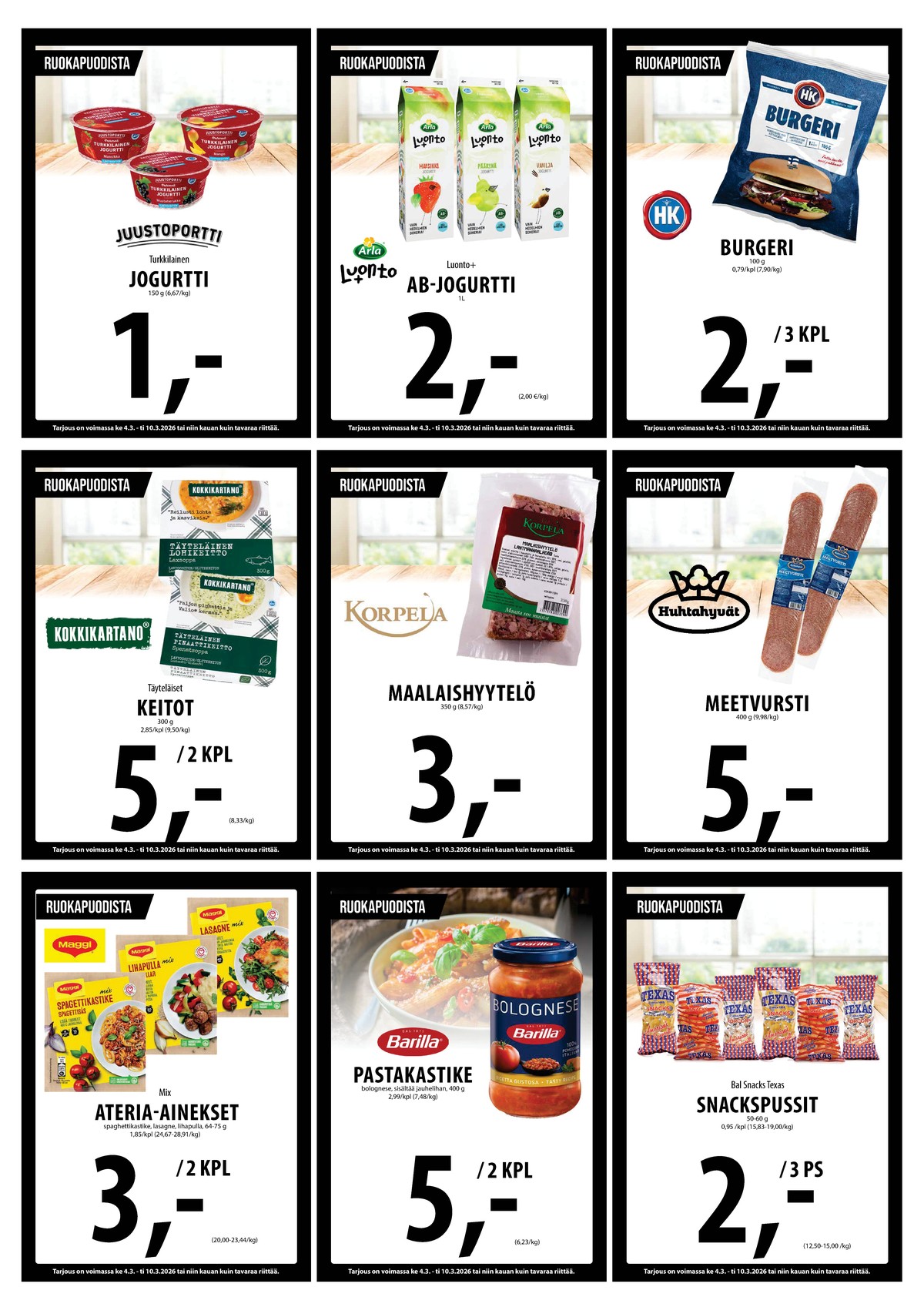 Katso ketjun Keskinen tarjouslehti viikolta 10 sivustolla Viikkotarjoukset.fi. Löydät monia hyviä tarjouksia erilaisista tuotteista. Lue tarjouslehti täältä! Sivu 7