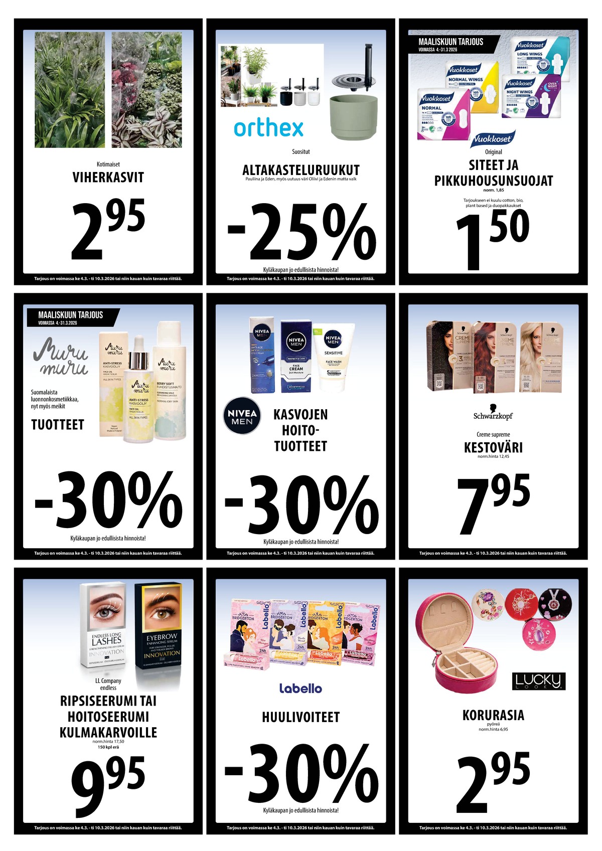 Katso ketjun Keskinen tarjouslehti viikolta 10 sivustolla Viikkotarjoukset.fi. Löydät monia hyviä tarjouksia erilaisista tuotteista. Lue tarjouslehti täältä! Sivu 10