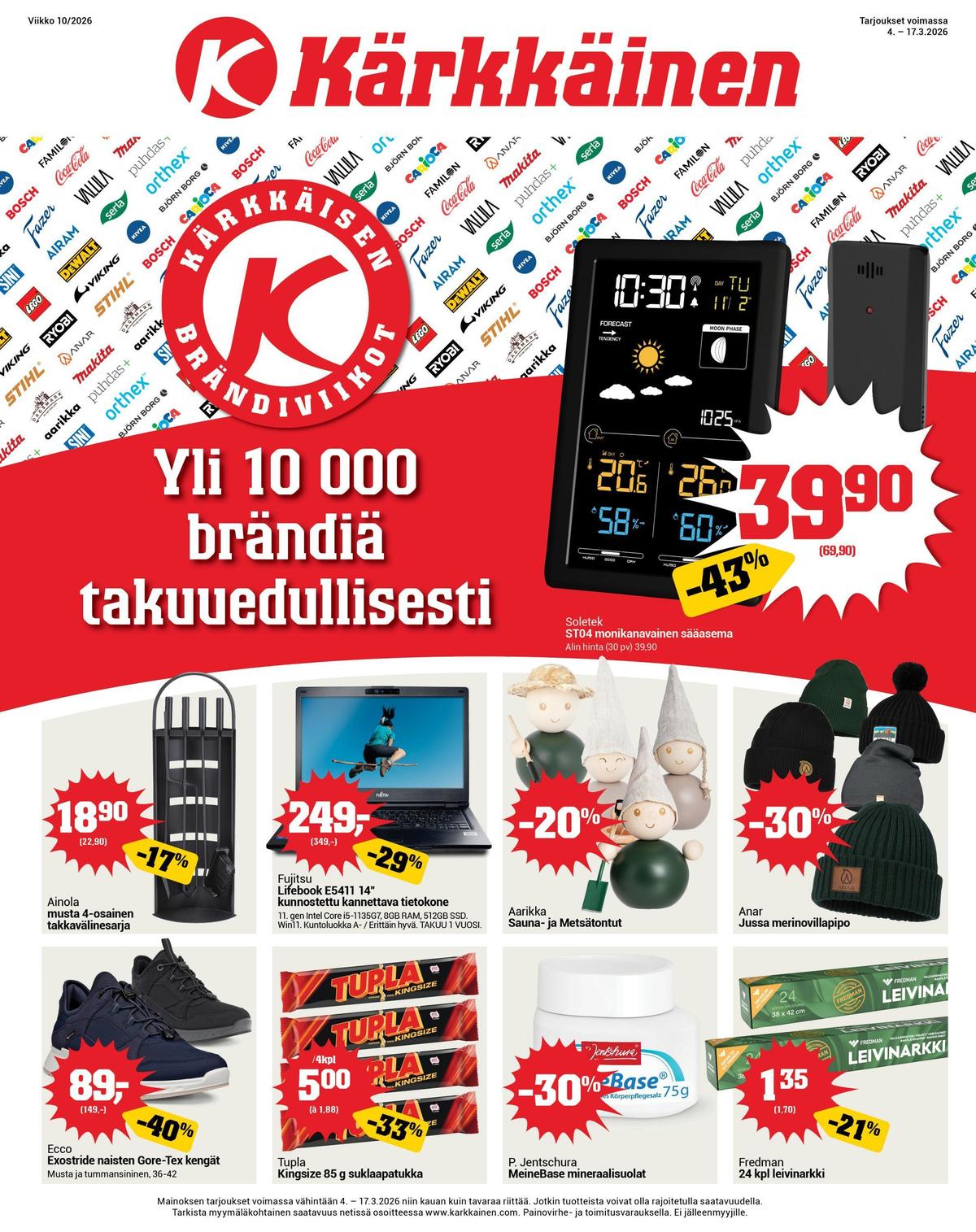 Katso ketjun Kärkkäinen tarjouslehti viikolta 11 sivustolla Viikkotarjoukset.fi. Löydät monia hyviä tarjouksia erilaisista tuotteista. Lue tarjouslehti täältä! Sivu 1