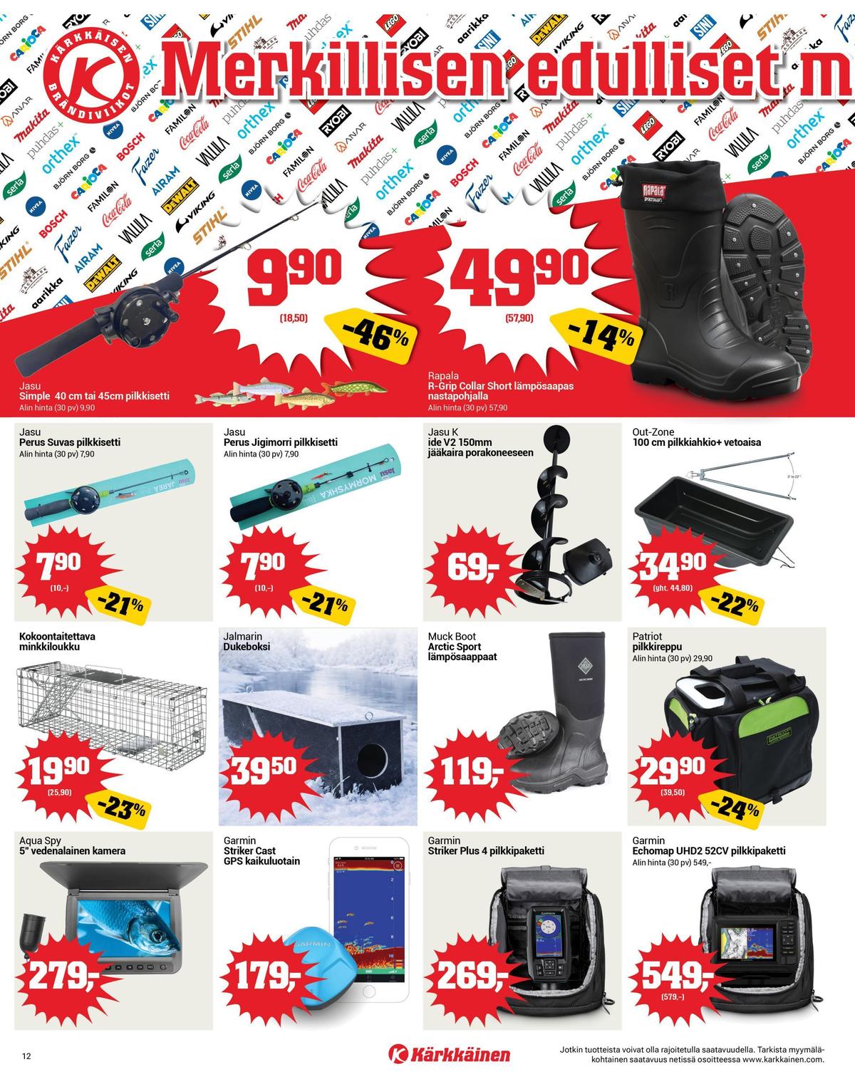 Katso ketjun Kärkkäinen tarjouslehti viikolta 11 sivustolla Viikkotarjoukset.fi. Löydät monia hyviä tarjouksia erilaisista tuotteista. Lue tarjouslehti täältä! Sivu 12