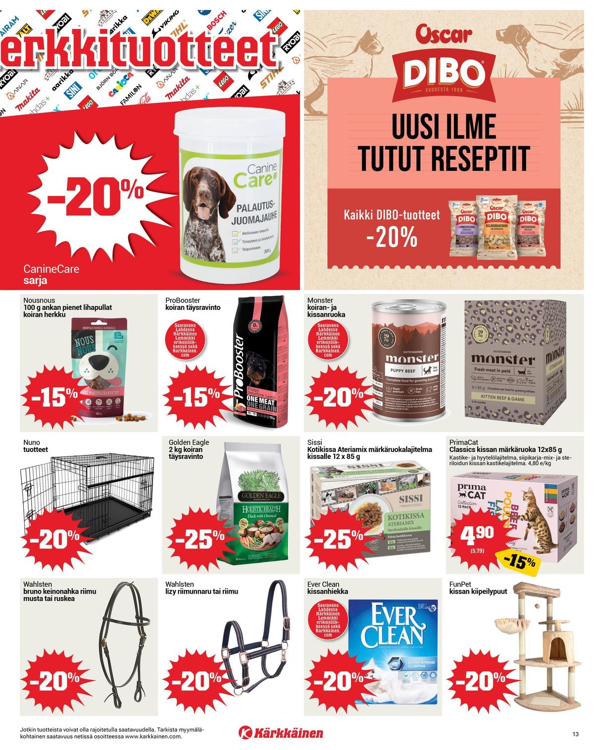 Katso ketjun Kärkkäinen tarjouslehti viikolta 11 sivustolla Viikkotarjoukset.fi. Löydät monia hyviä tarjouksia erilaisista tuotteista. Lue tarjouslehti täältä! Sivu 13