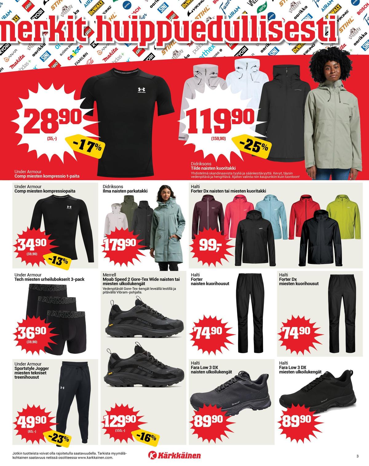 Katso ketjun Kärkkäinen tarjouslehti viikolta 11 sivustolla Viikkotarjoukset.fi. Löydät monia hyviä tarjouksia erilaisista tuotteista. Lue tarjouslehti täältä! Sivu 3