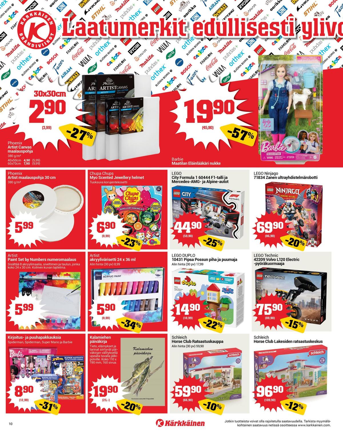 Katso ketjun Kärkkäinen tarjouslehti viikolta 11 sivustolla Viikkotarjoukset.fi. Löydät monia hyviä tarjouksia erilaisista tuotteista. Lue tarjouslehti täältä! Sivu 10