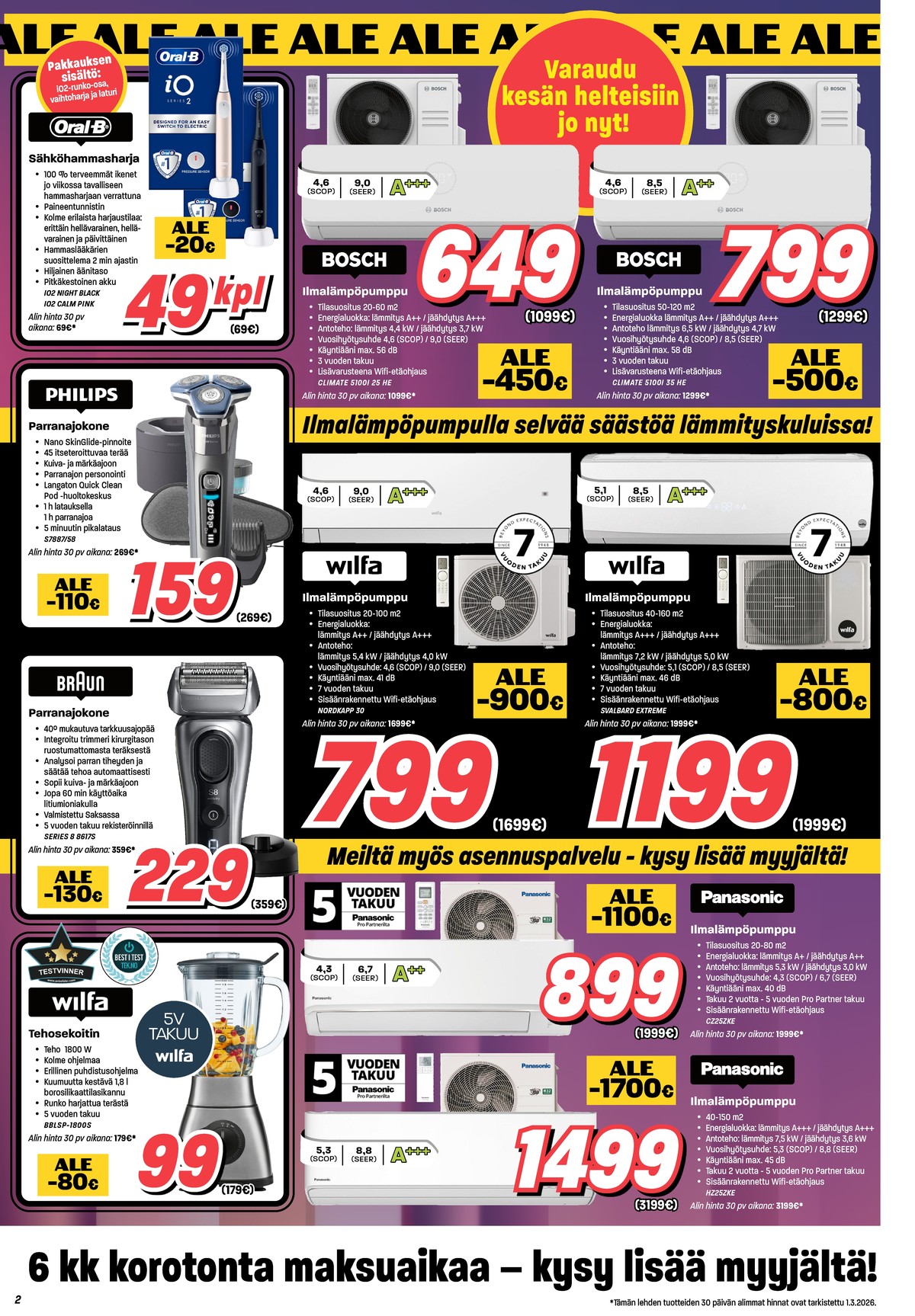 Katso ketjun Veikon Kone tarjouslehti viikolta 11 sivustolla Viikkotarjoukset.fi. Löydät monia hyviä tarjouksia erilaisista tuotteista, esimerkiksi tehosekoittimet wilfa tai lämpöpumput panasonic. Lue tarjouslehti täältä! Sivu 2