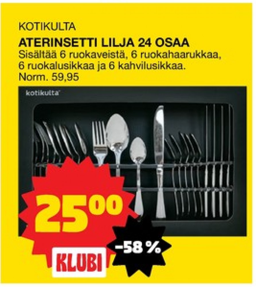 Tarjoukset ja hintavertailu haulla Kotikulta, , Aterinsetit 24.000 kpl 1 paketti(a) €25.00
