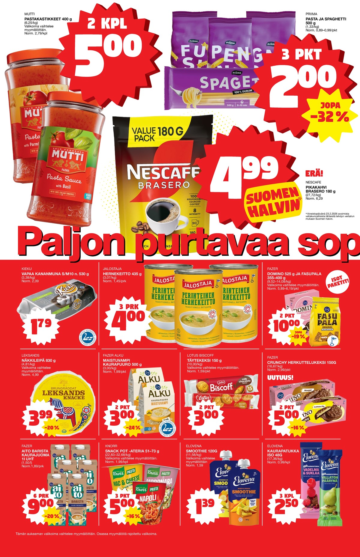 Katso ketjun Tokmanni tarjouslehti viikolta 11 sivustolla Viikkotarjoukset.fi. Löydät monia hyviä tarjouksia erilaisista tuotteista, esimerkiksi kaurajuomat aito tai keksit lotus. Lue tarjouslehti täältä! Sivu 22