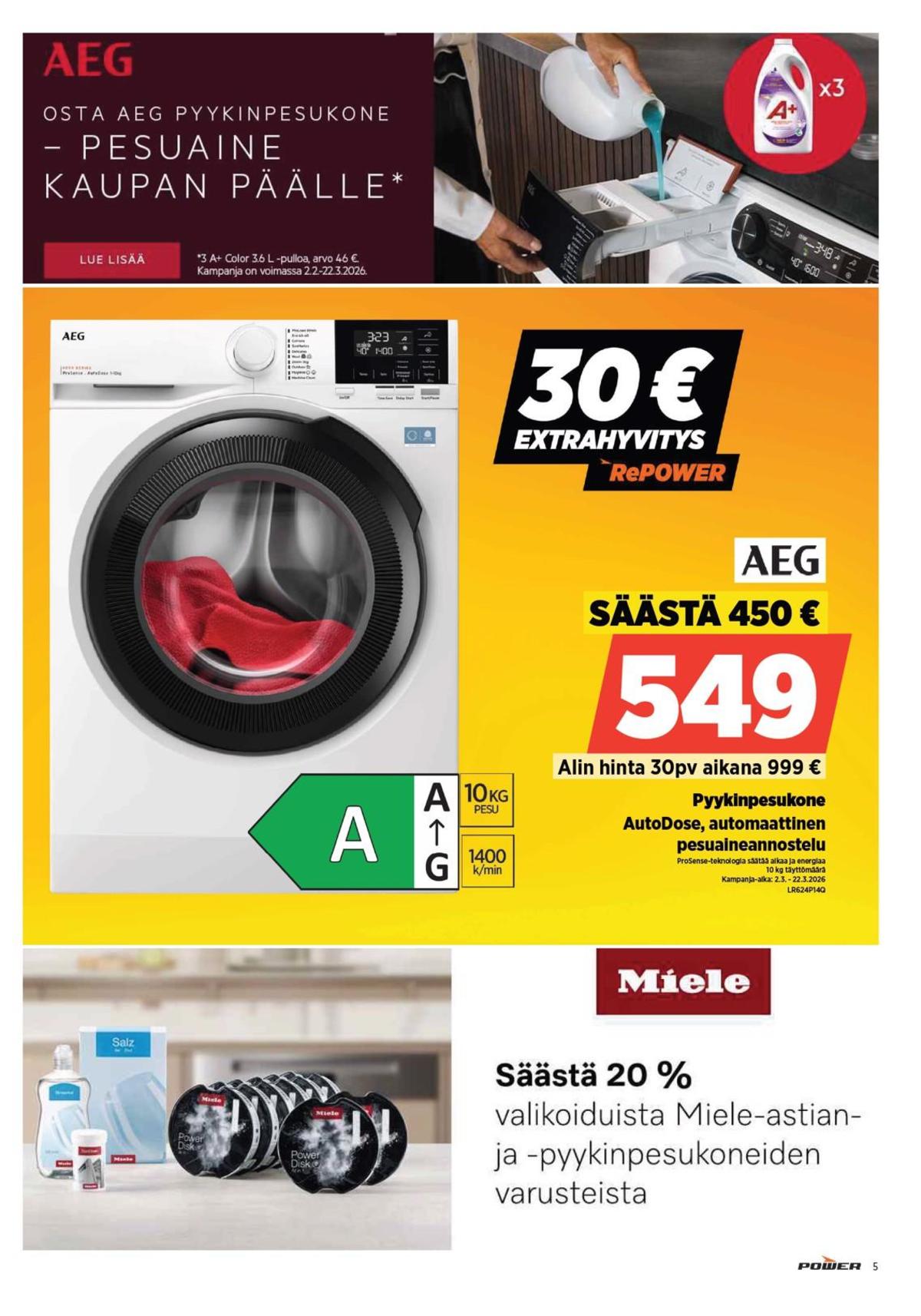 Katso ketjun Power tarjouslehti viikolta 11 sivustolla Viikkotarjoukset.fi. Löydät monia hyviä tarjouksia erilaisista tuotteista, esimerkiksi %product1% tai muista tuotteista. Lue tarjouslehti täältä! Sivu 5