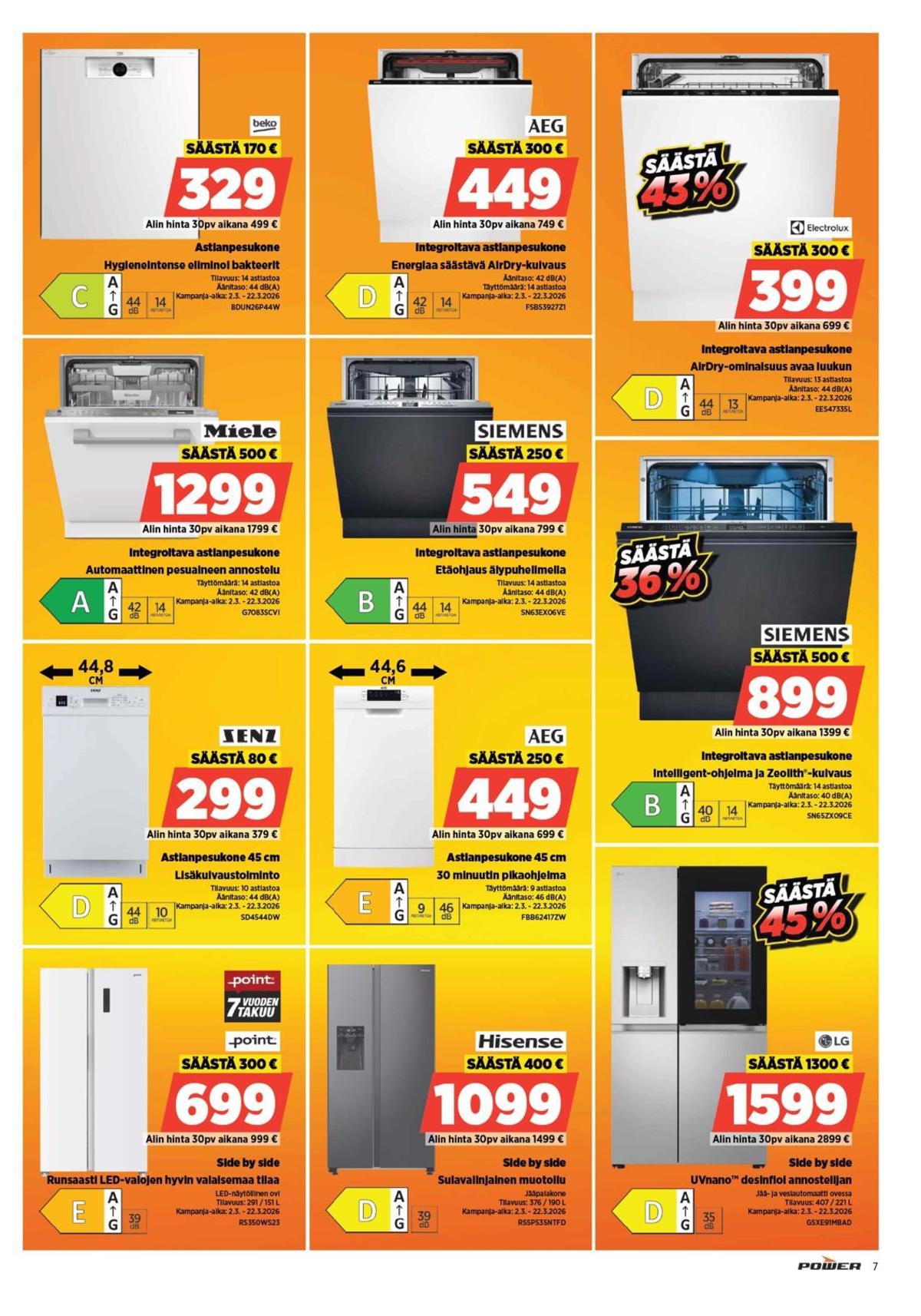 Katso ketjun Power tarjouslehti viikolta 11 sivustolla Viikkotarjoukset.fi. Löydät monia hyviä tarjouksia erilaisista tuotteista, esimerkiksi kylmäkeskukset point tai astianpesukoneet siemens. Lue tarjouslehti täältä! Sivu 7