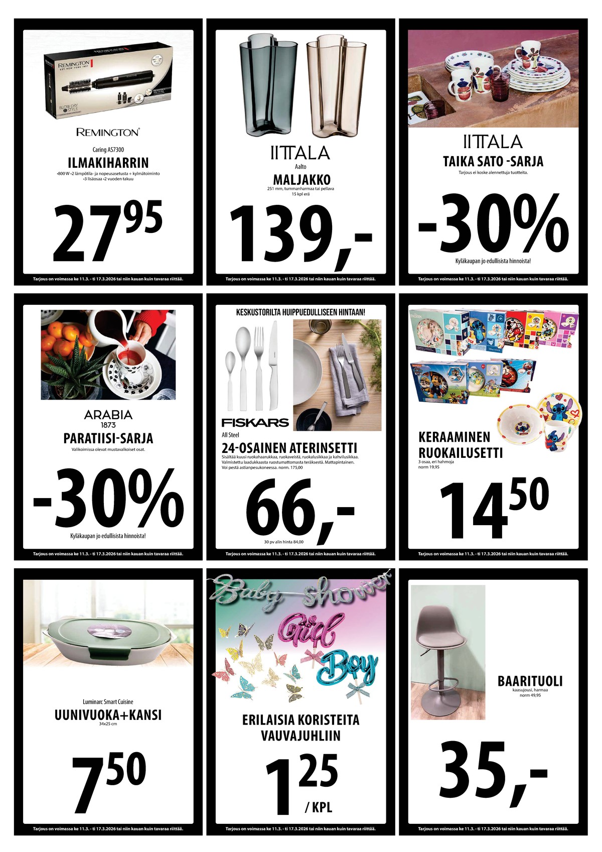 Katso ketjun Keskinen tarjouslehti viikolta 11 sivustolla Viikkotarjoukset.fi. Löydät monia hyviä tarjouksia erilaisista tuotteista. Lue tarjouslehti täältä! Sivu 11