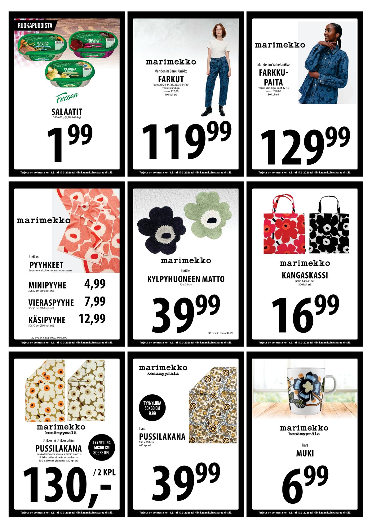 Katso ketjun Keskinen tarjouslehti viikolta 11 sivustolla Viikkotarjoukset.fi. Löydät monia hyviä tarjouksia erilaisista tuotteista, esimerkiksi %product1% tai muista tuotteista. Lue tarjouslehti täältä! Sivu 8