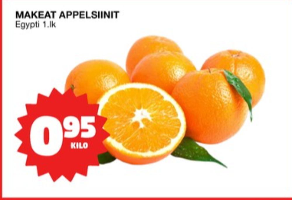 Tarjoukset ja hintavertailu haulla ei määritelty, , Appelsiinit 1.000 kg 1 paketti(a) €0.95
