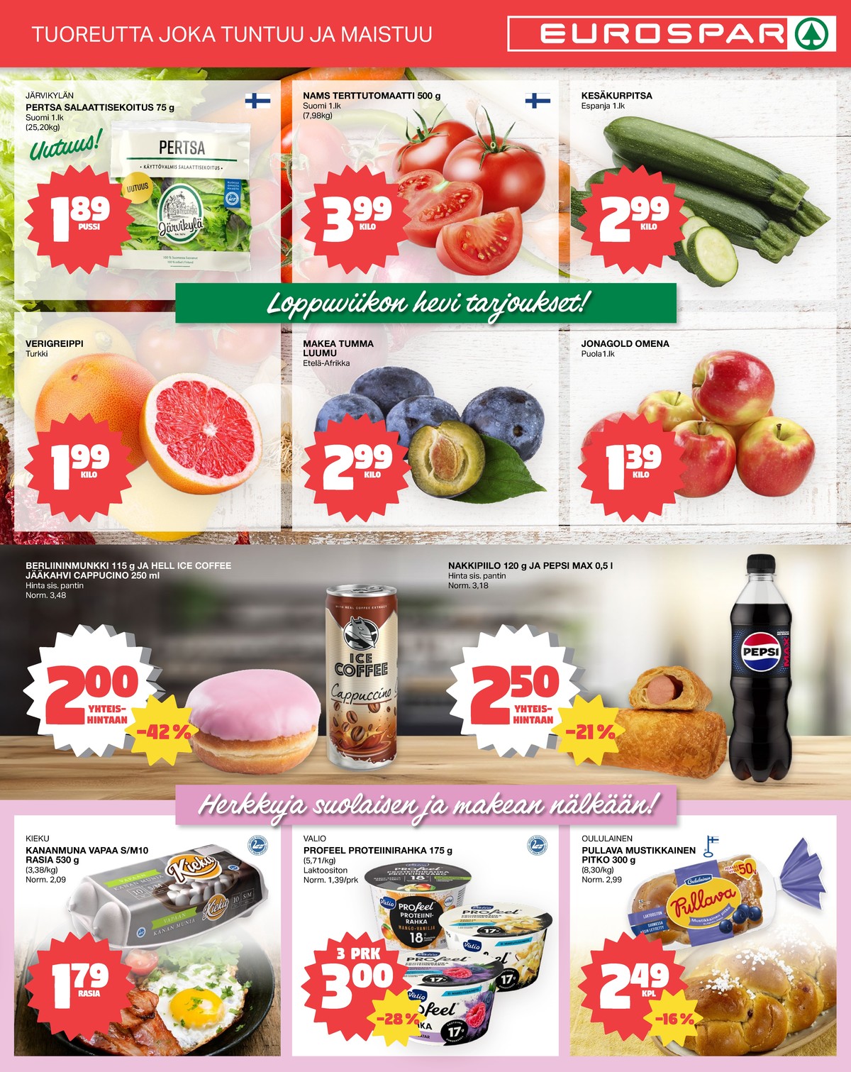 Katso ketjun Tokmanni tarjouslehti viikolta 11 sivustolla Viikkotarjoukset.fi. Löydät monia hyviä tarjouksia erilaisista tuotteista, esimerkiksi salaattisekoitukset järvikylä tai tomaatit nams. Lue tarjouslehti täältä! Sivu 3