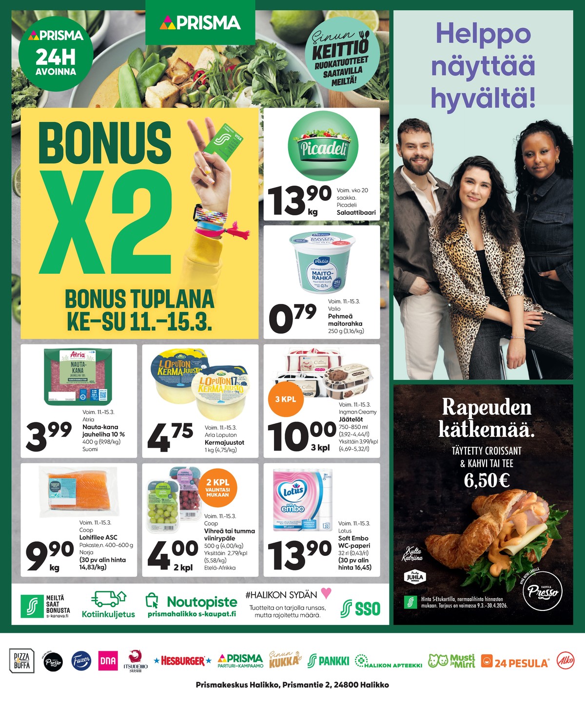 Katso ketjun Prisma region tarjouslehti viikolta 11 sivustolla Viikkotarjoukset.fi. Löydät monia hyviä tarjouksia erilaisista tuotteista, esimerkiksi valmissalaatit ei määritelty tai maitorahkat valio. Lue tarjouslehti täältä! Sivu 1