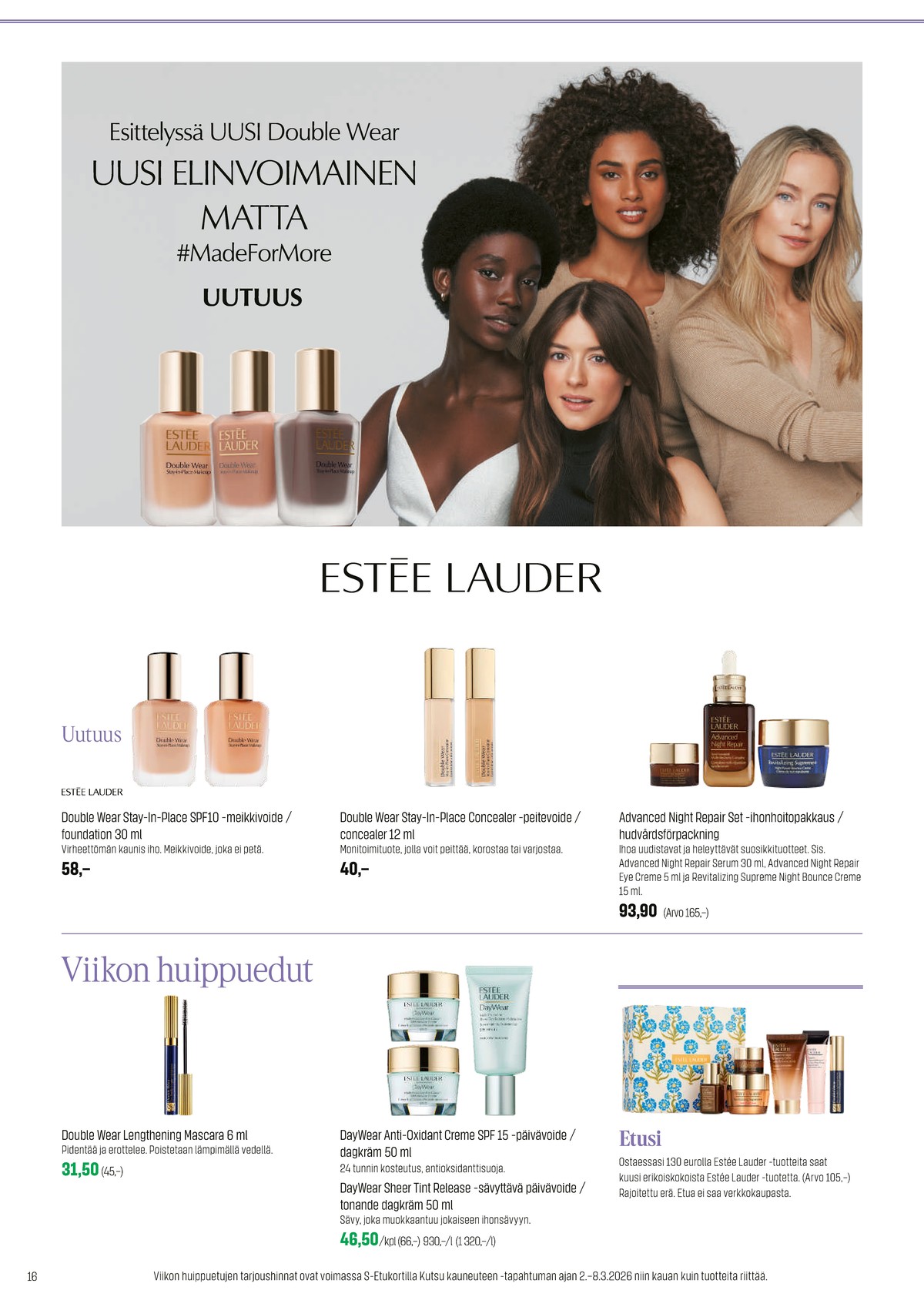 Katso ketjun Sokos tarjouslehti viikolta 12 sivustolla Viikkotarjoukset.fi. Löydät monia hyviä tarjouksia erilaisista tuotteista. Lue tarjouslehti täältä! Sivu 16