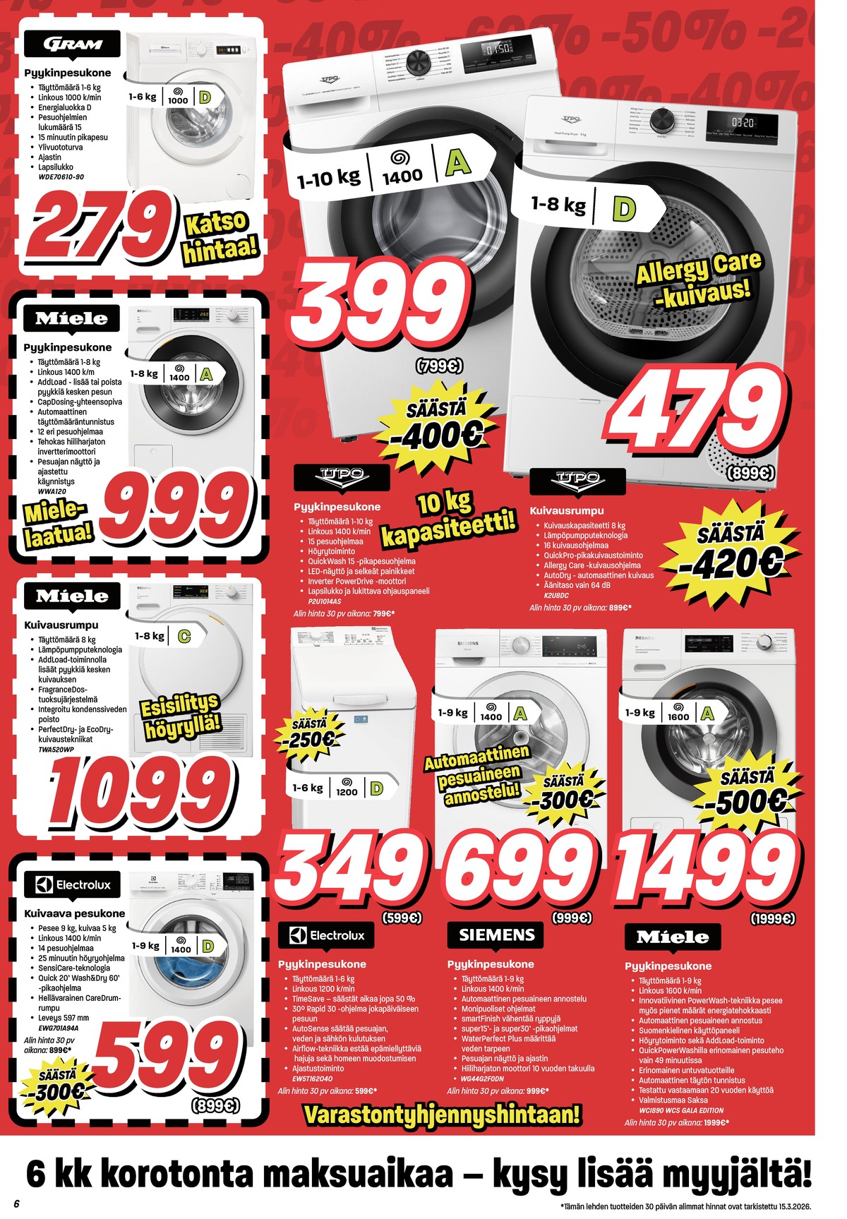 Katso ketjun Veikon Kone tarjouslehti viikolta 12 sivustolla Viikkotarjoukset.fi. Löydät monia hyviä tarjouksia erilaisista tuotteista. Lue tarjouslehti täältä! Sivu 6