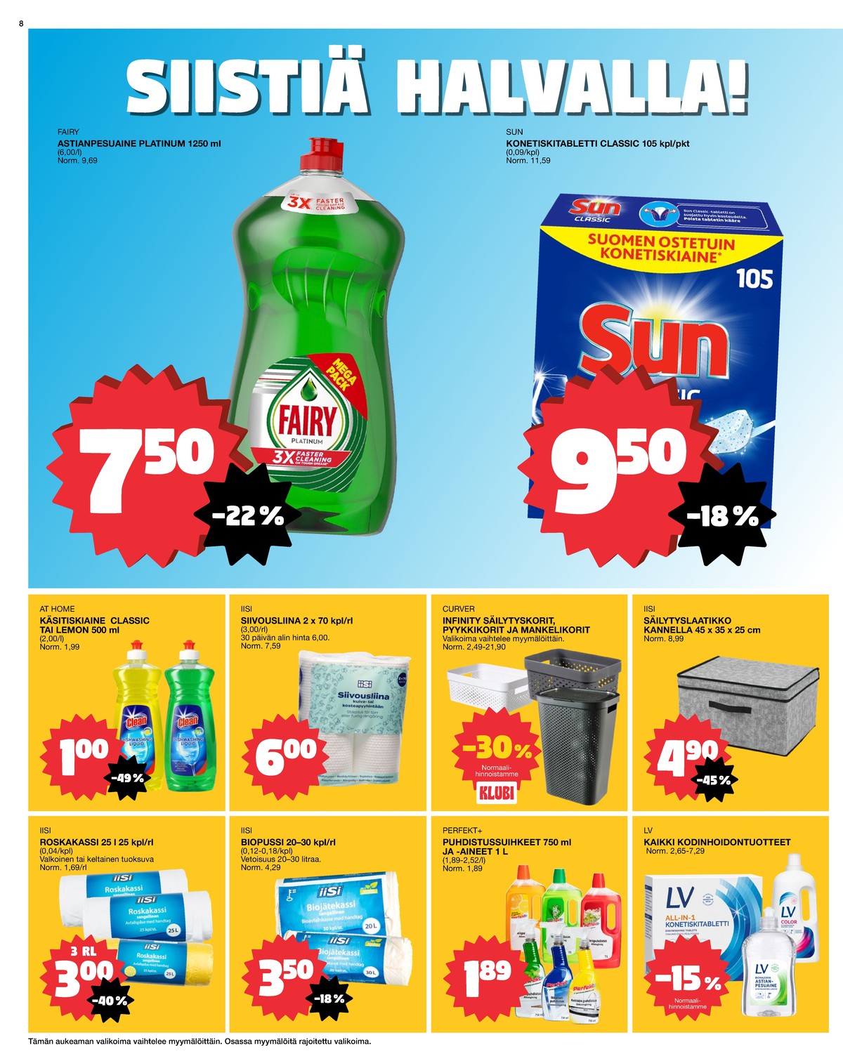 Katso ketjun Tokmanni tarjouslehti viikolta 12 sivustolla Viikkotarjoukset.fi. Löydät monia hyviä tarjouksia erilaisista tuotteista. Lue tarjouslehti täältä! Sivu 8