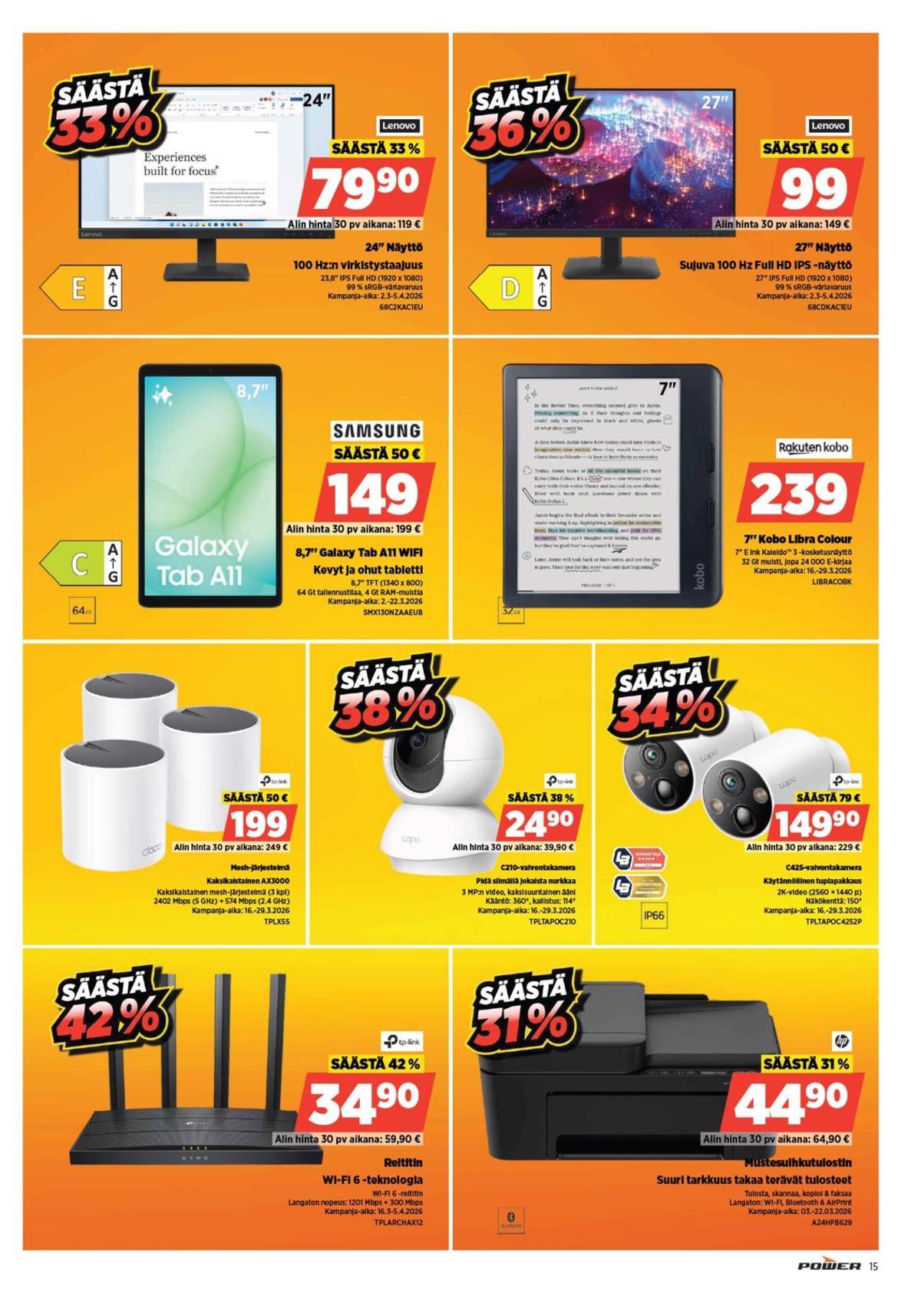 Katso ketjun Power tarjouslehti viikolta 12 sivustolla Viikkotarjoukset.fi. Löydät monia hyviä tarjouksia erilaisista tuotteista. Lue tarjouslehti täältä! Sivu 15
