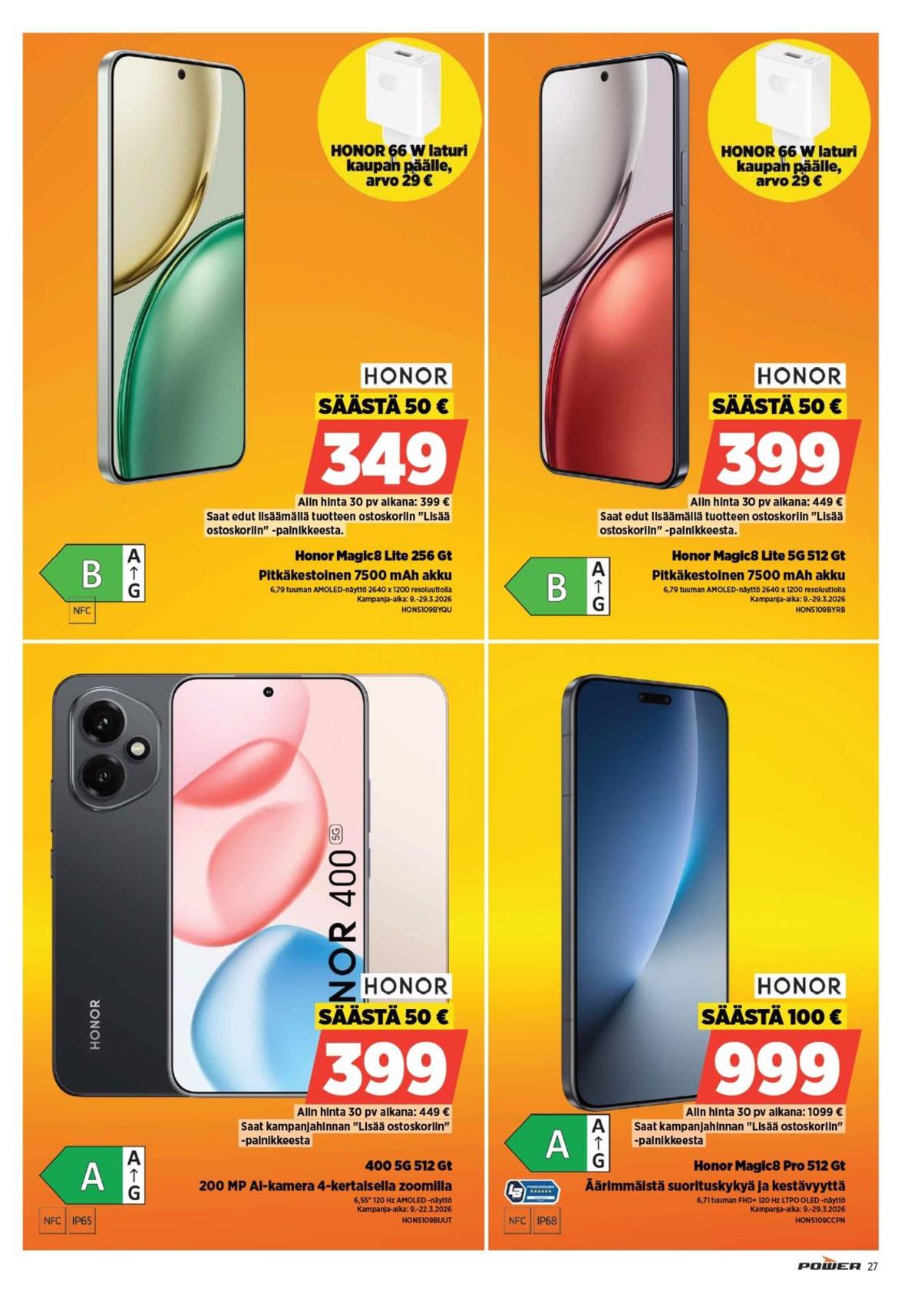 Katso ketjun Power tarjouslehti viikolta 12 sivustolla Viikkotarjoukset.fi. Löydät monia hyviä tarjouksia erilaisista tuotteista. Lue tarjouslehti täältä! Sivu 28