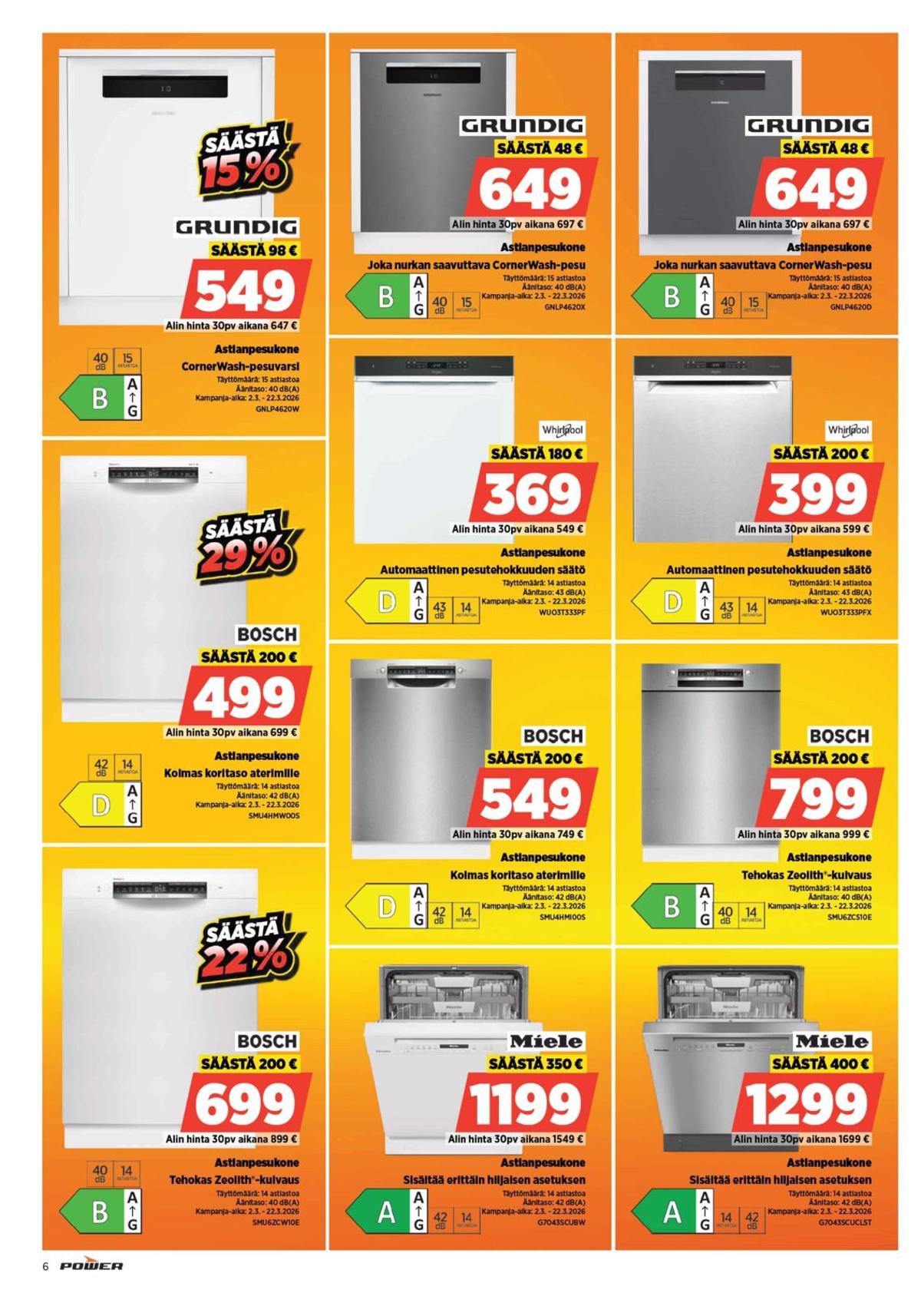 Katso ketjun Power tarjouslehti viikolta 12 sivustolla Viikkotarjoukset.fi. Löydät monia hyviä tarjouksia erilaisista tuotteista. Lue tarjouslehti täältä! Sivu 6