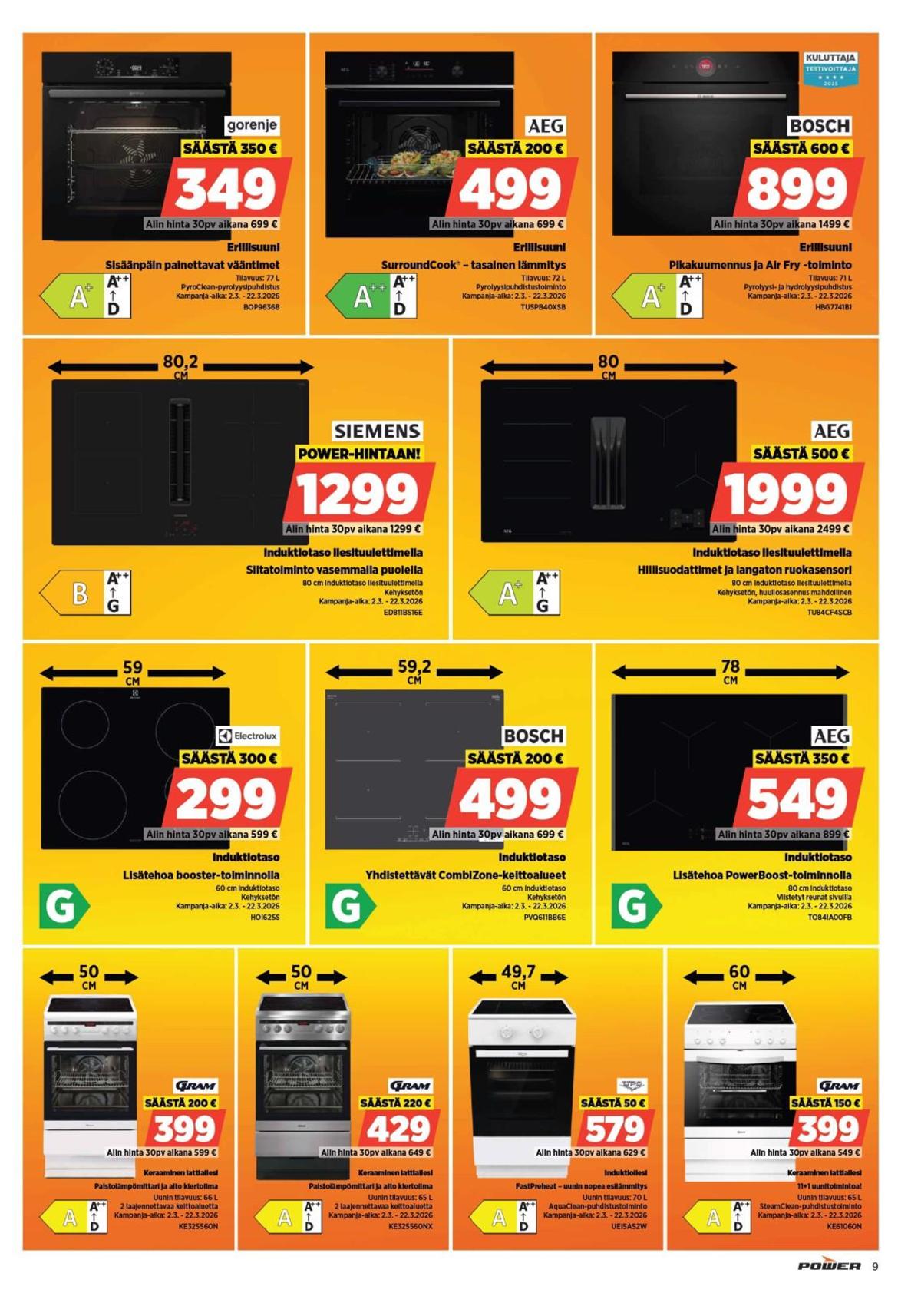 Katso ketjun Power tarjouslehti viikolta 12 sivustolla Viikkotarjoukset.fi. Löydät monia hyviä tarjouksia erilaisista tuotteista. Lue tarjouslehti täältä! Sivu 9