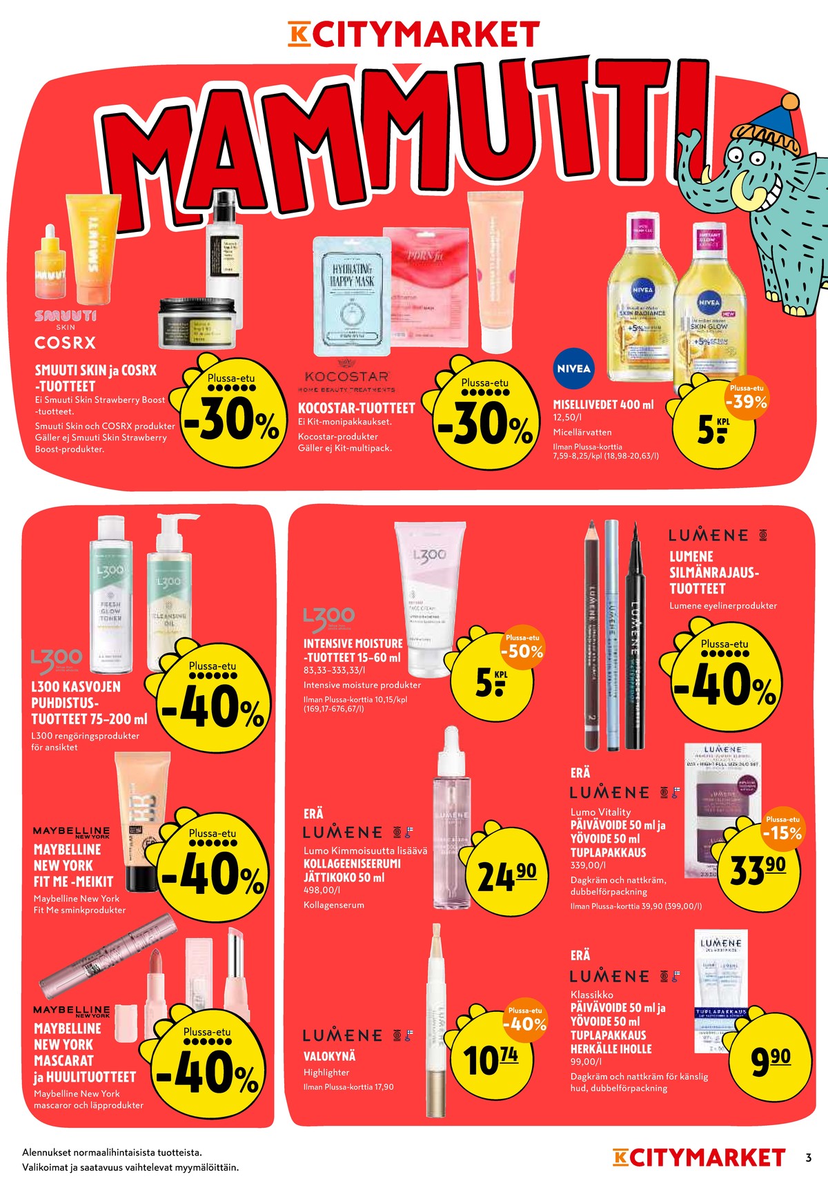 Katso ketjun K-Citymarket tarjouslehti viikolta 12 sivustolla Viikkotarjoukset.fi. Löydät monia hyviä tarjouksia erilaisista tuotteista. Lue tarjouslehti täältä! Sivu 3