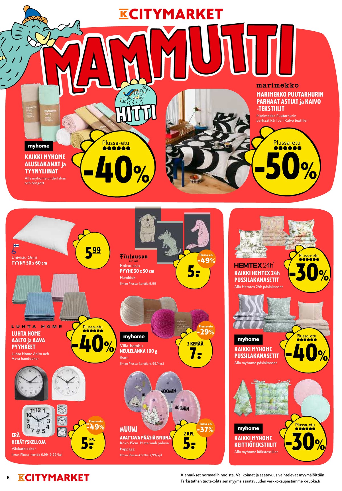 Katso ketjun K-Citymarket tarjouslehti viikolta 12 sivustolla Viikkotarjoukset.fi. Löydät monia hyviä tarjouksia erilaisista tuotteista. Lue tarjouslehti täältä! Sivu 6