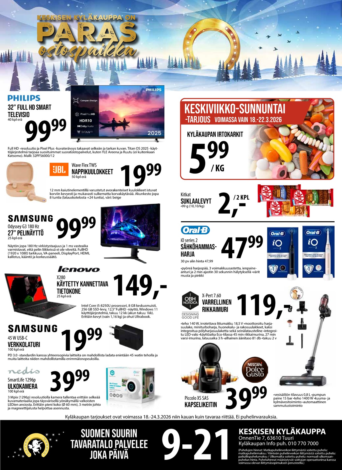 Katso ketjun Keskinen tarjouslehti viikolta 12 sivustolla Viikkotarjoukset.fi. Löydät monia hyviä tarjouksia erilaisista tuotteista. Lue tarjouslehti täältä! Sivu 1