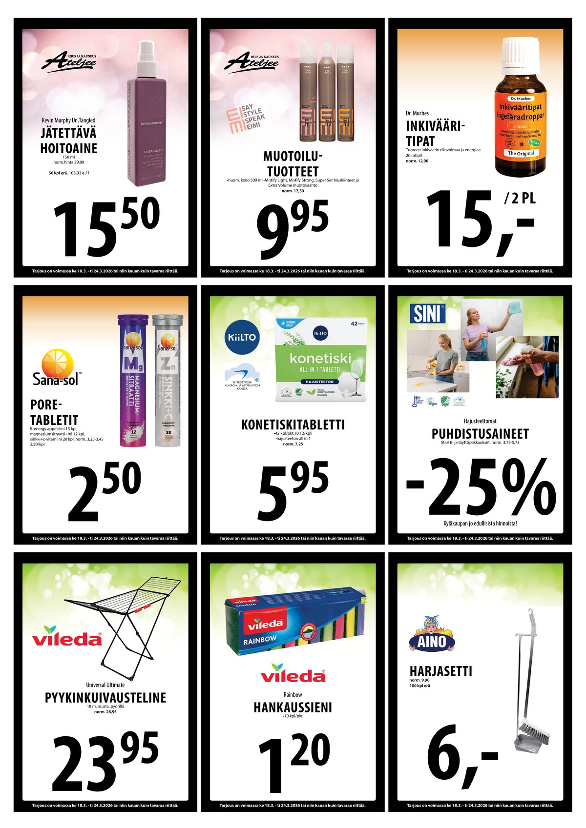 Katso ketjun Keskinen tarjouslehti viikolta 12 sivustolla Viikkotarjoukset.fi. Löydät monia hyviä tarjouksia erilaisista tuotteista. Lue tarjouslehti täältä! Sivu 15