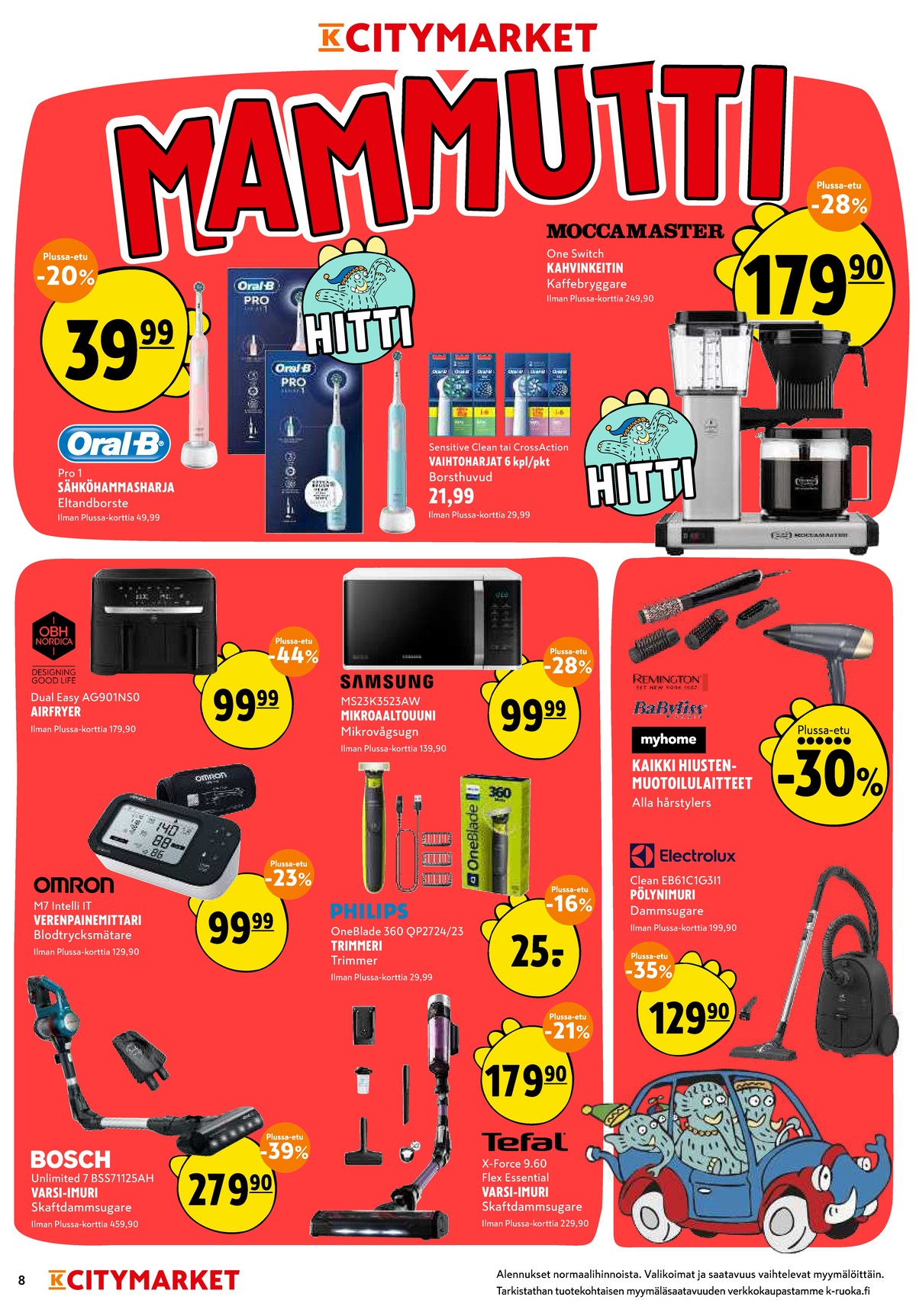 Katso ketjun K-Citymarket tarjouslehti viikolta 12 sivustolla Viikkotarjoukset.fi. Löydät monia hyviä tarjouksia erilaisista tuotteista, esimerkiksi sähköhammasharjat braun oral-b tai vaihtoharjakset oral b. Lue tarjouslehti täältä! Sivu 8