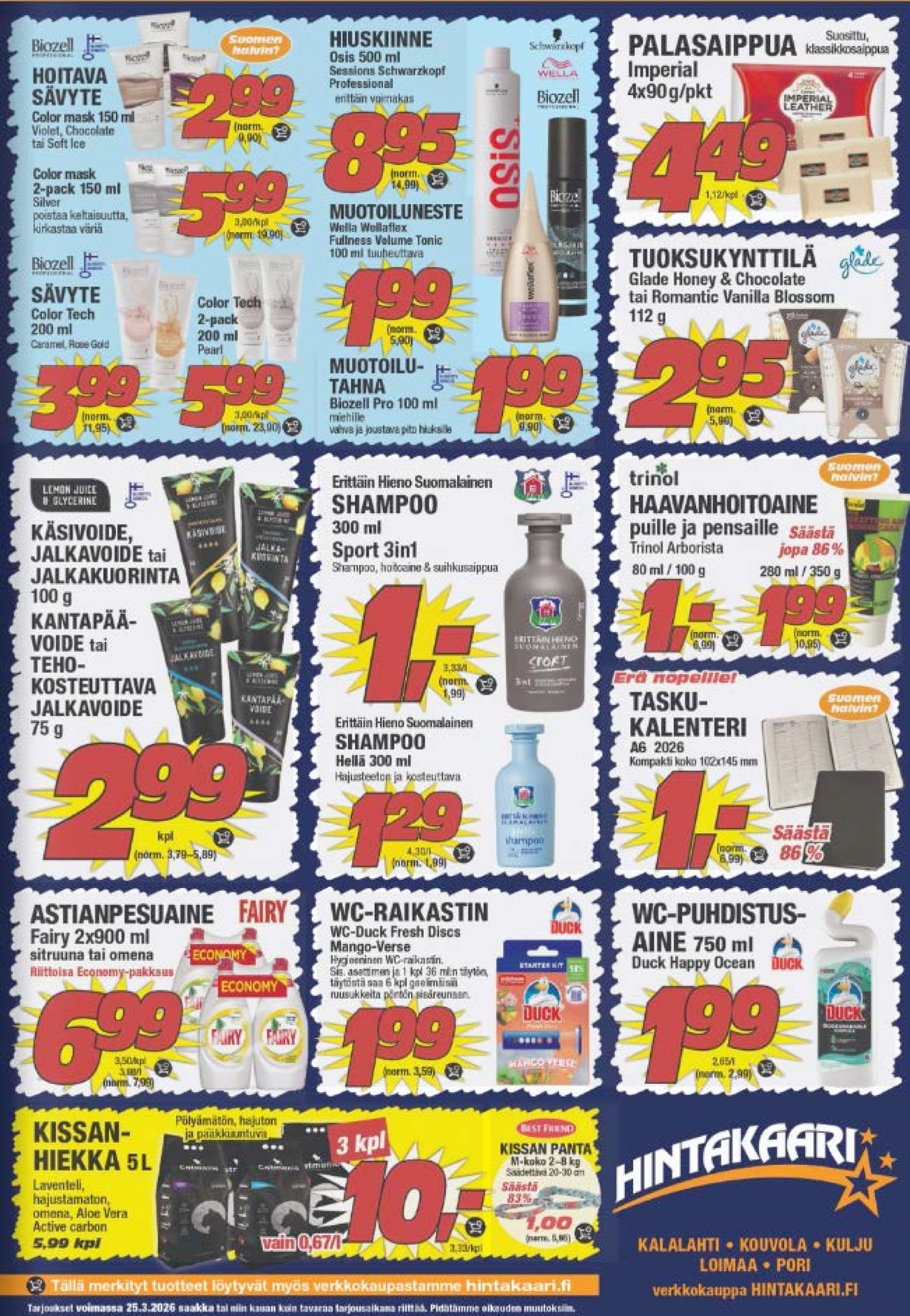 Katso ketjun Hintakaari tarjouslehti viikolta 12 sivustolla Viikkotarjoukset.fi. Löydät monia hyviä tarjouksia erilaisista tuotteista, esimerkiksi sävytteet biozell tai sävytteet biozell. Lue tarjouslehti täältä! Sivu 7