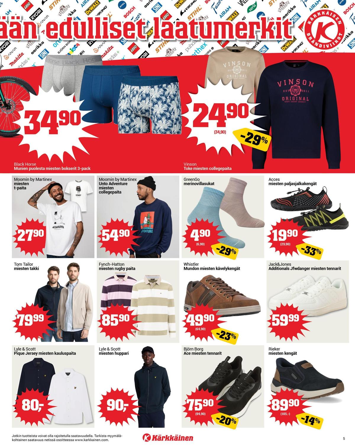 Katso ketjun Kärkkäinen tarjouslehti viikolta 13 sivustolla Viikkotarjoukset.fi. Löydät monia hyviä tarjouksia erilaisista tuotteista. Lue tarjouslehti täältä! Sivu 5