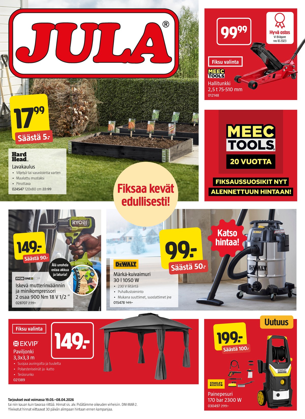 Katso ketjun Jula tarjouslehti viikolta 13 sivustolla Viikkotarjoukset.fi. Löydät monia hyviä tarjouksia erilaisista tuotteista. Lue tarjouslehti täältä! Sivu 1