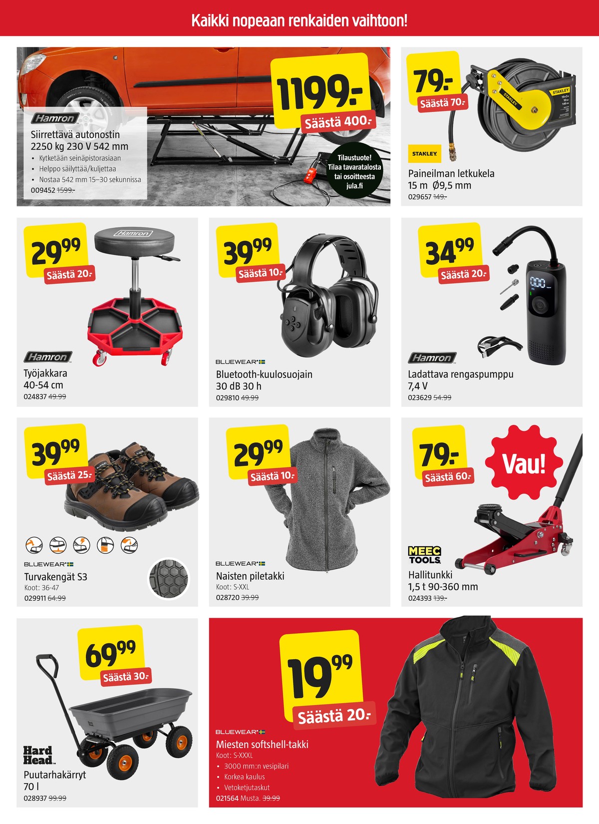 Katso ketjun Jula tarjouslehti viikolta 13 sivustolla Viikkotarjoukset.fi. Löydät monia hyviä tarjouksia erilaisista tuotteista. Lue tarjouslehti täältä! Sivu 3