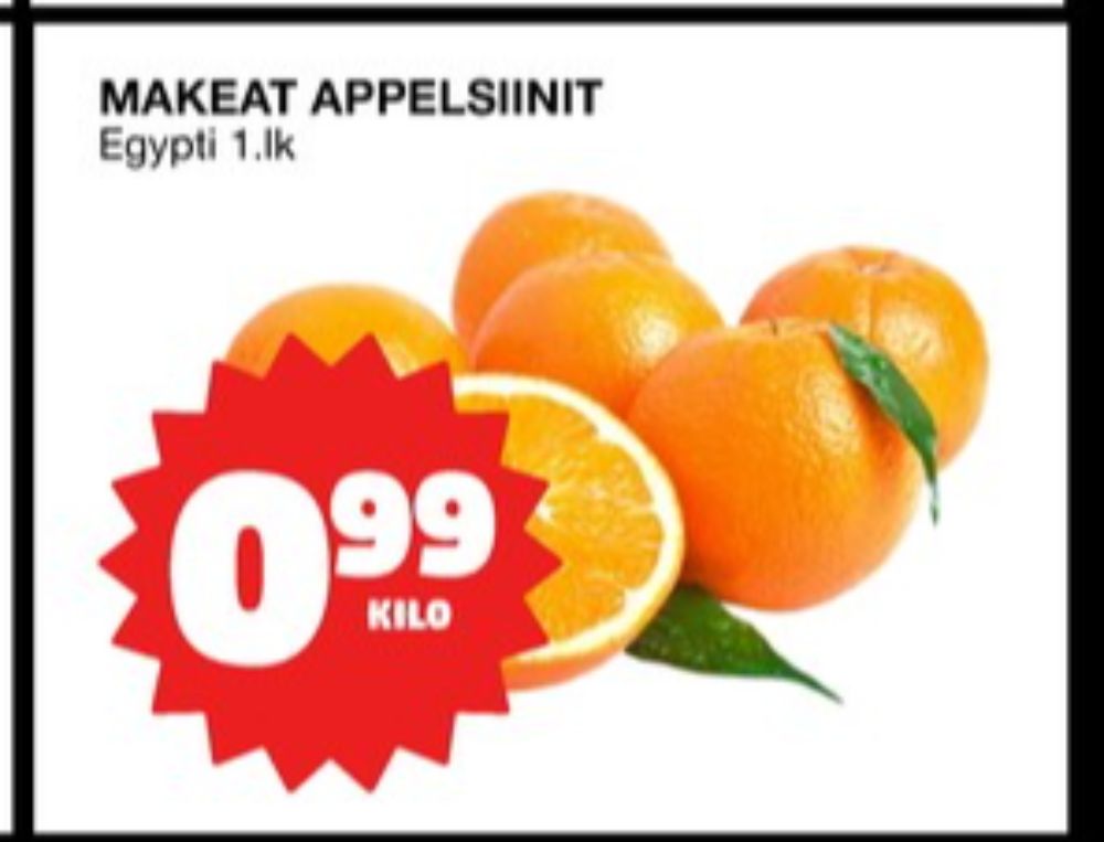 Tarjoukset ja hintavertailu haulla ei määritelty, , Appelsiinit 1.000 kg 1 paketti(a) €0.99