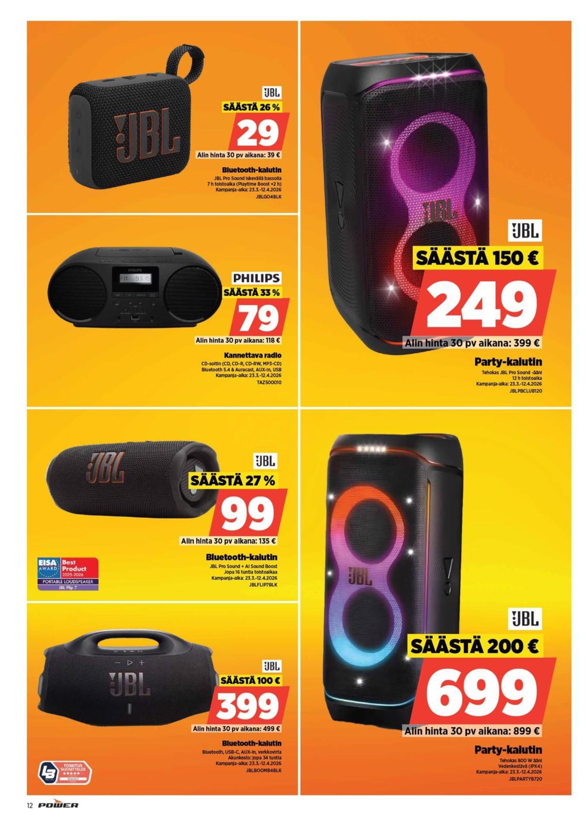 Katso ketjun Power tarjouslehti viikolta 13 sivustolla Viikkotarjoukset.fi. Löydät monia hyviä tarjouksia erilaisista tuotteista. Lue tarjouslehti täältä! Sivu 12
