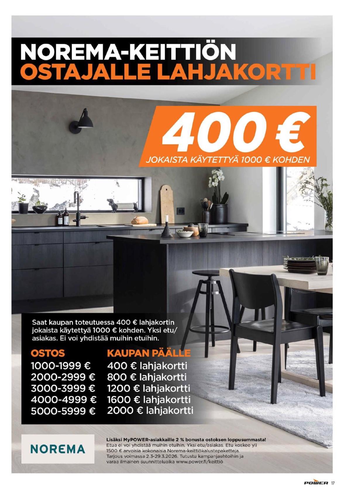 Katso ketjun Power tarjouslehti viikolta 13 sivustolla Viikkotarjoukset.fi. Löydät monia hyviä tarjouksia erilaisista tuotteista. Lue tarjouslehti täältä! Sivu 18