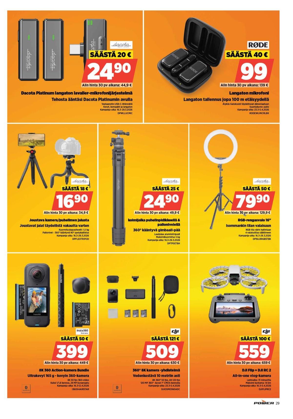 Katso ketjun Power tarjouslehti viikolta 13 sivustolla Viikkotarjoukset.fi. Löydät monia hyviä tarjouksia erilaisista tuotteista. Lue tarjouslehti täältä! Sivu 30