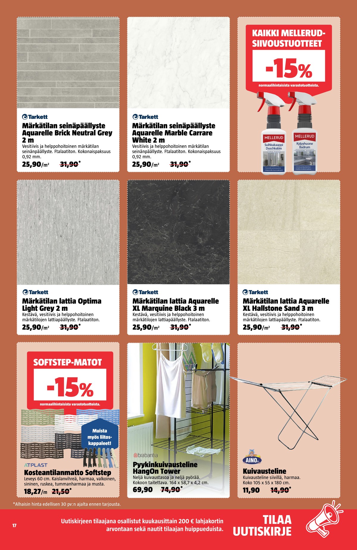 Katso ketjun Bauhaus tarjouslehti viikolta 13 sivustolla Viikkotarjoukset.fi. Löydät monia hyviä tarjouksia erilaisista tuotteista. Lue tarjouslehti täältä! Sivu 17