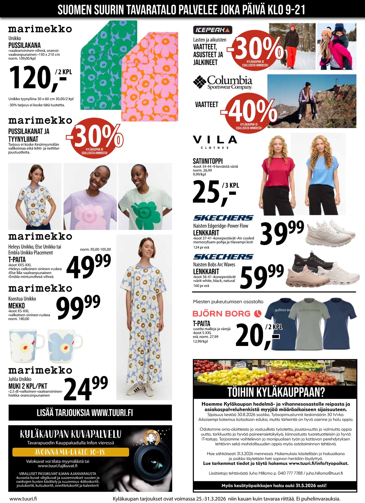 Katso ketjun Keskinen tarjouslehti viikolta 13 sivustolla Viikkotarjoukset.fi. Löydät monia hyviä tarjouksia erilaisista tuotteista. Lue tarjouslehti täältä! Sivu 3