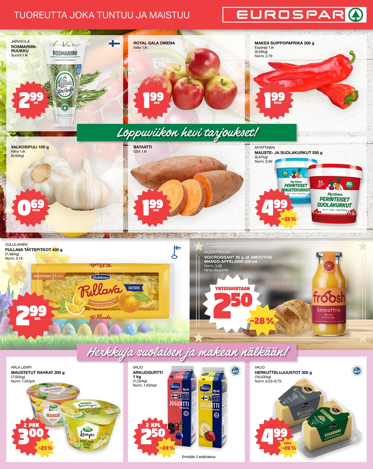 Katso ketjun Tokmanni tarjouslehti viikolta 13 sivustolla Viikkotarjoukset.fi. Löydät monia hyviä tarjouksia erilaisista tuotteista, esimerkiksi ruukkuyrtit järvikylä tai omenat ei määritelty. Lue tarjouslehti täältä! Sivu 3