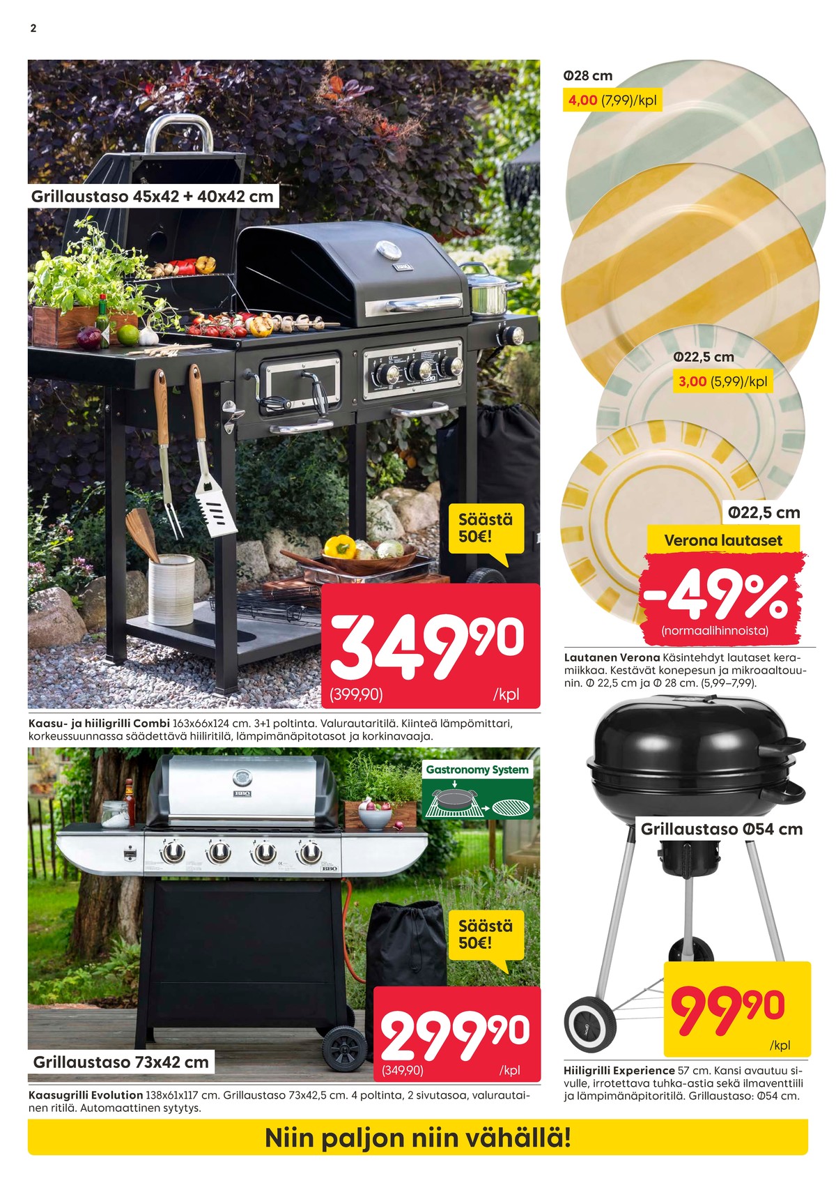 Katso ketjun Rusta tarjouslehti viikolta 14 sivustolla Viikkotarjoukset.fi. Löydät monia hyviä tarjouksia erilaisista tuotteista, esimerkiksi kaasugrillit ei määritelty tai lautaset ei määritelty. Lue tarjouslehti täältä! Sivu 2