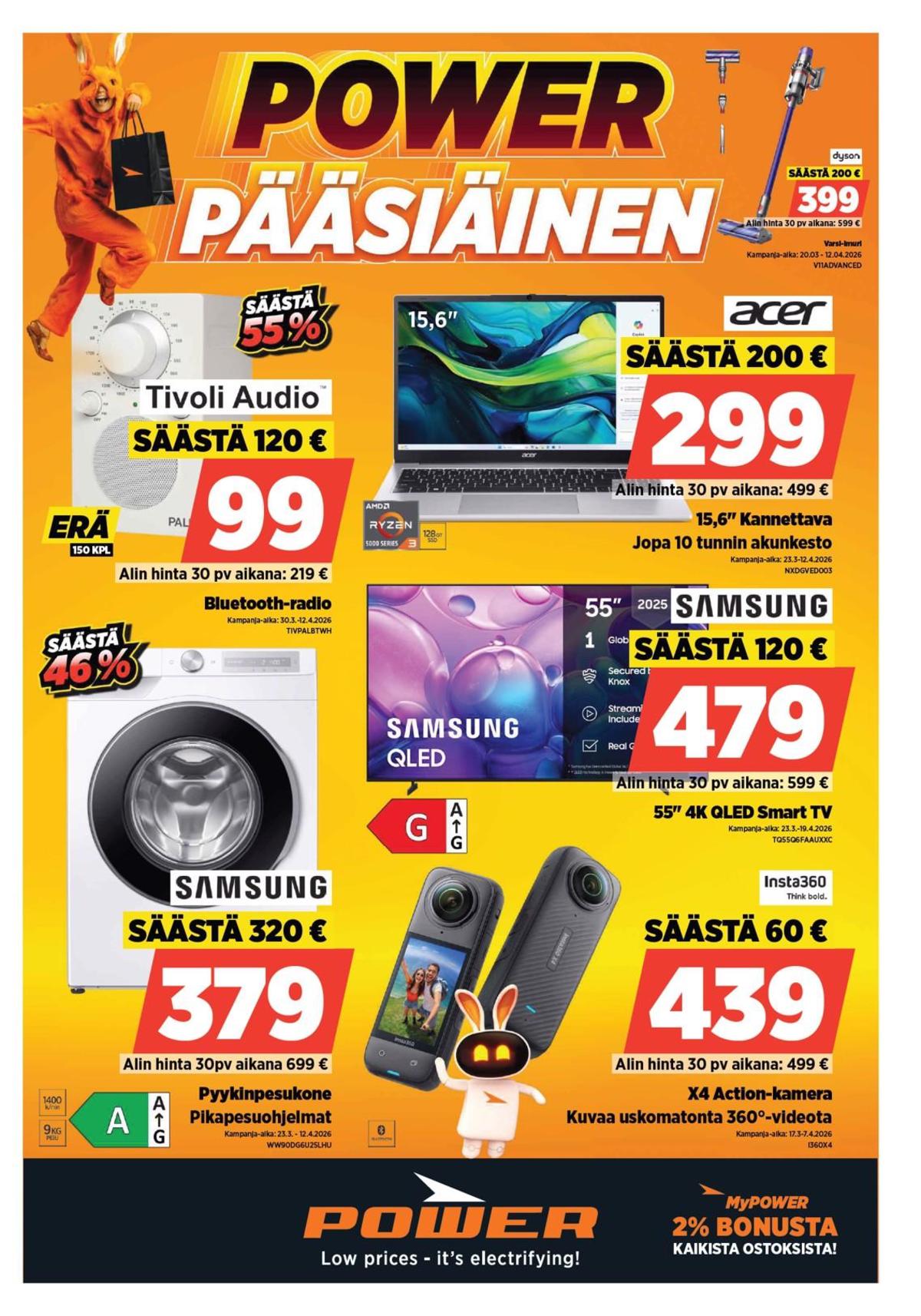 Katso ketjun Power tarjouslehti viikolta 14 sivustolla Viikkotarjoukset.fi. Löydät monia hyviä tarjouksia erilaisista tuotteista. Lue tarjouslehti täältä! Sivu 1