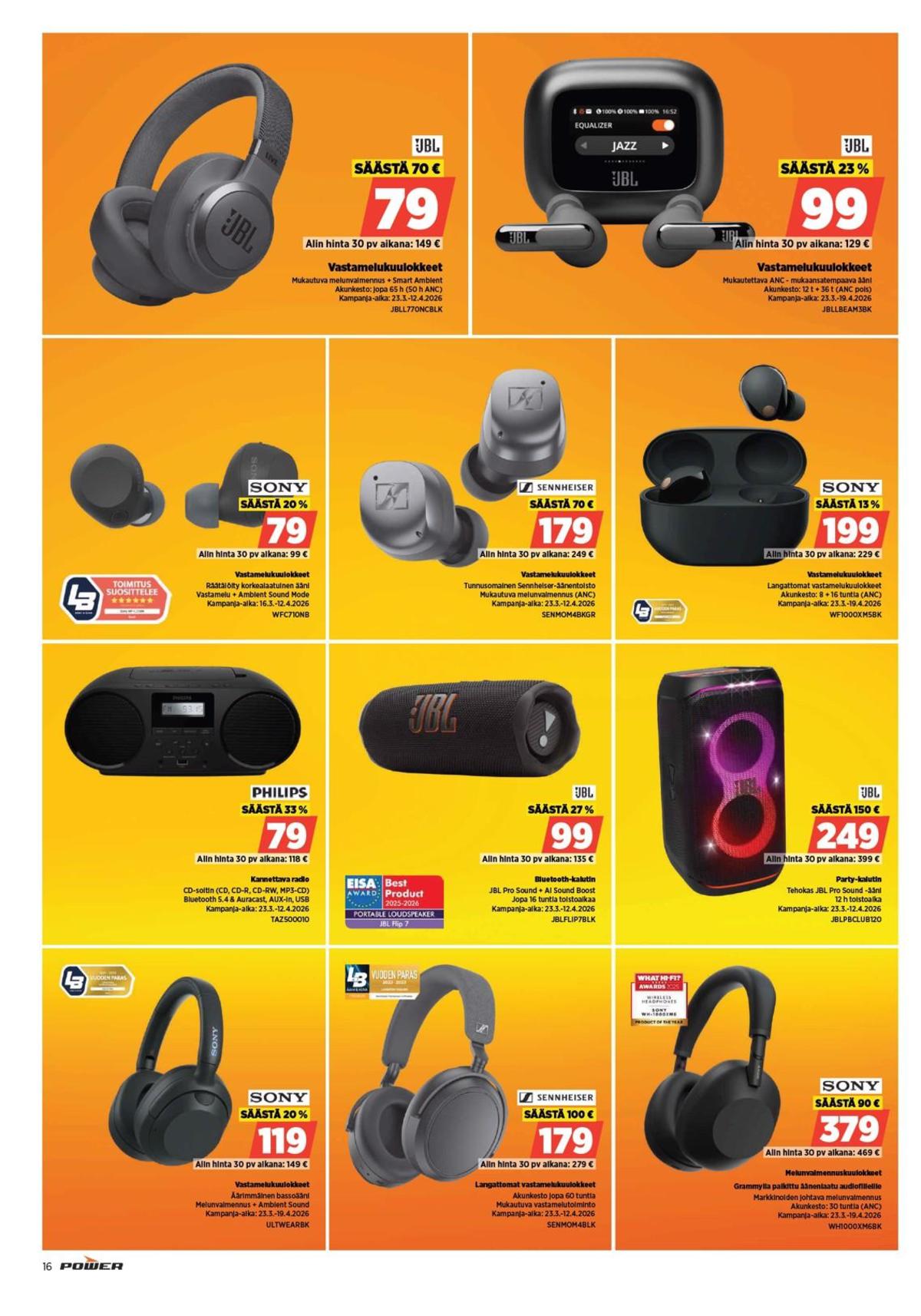 Katso ketjun Power tarjouslehti viikolta 14 sivustolla Viikkotarjoukset.fi. Löydät monia hyviä tarjouksia erilaisista tuotteista. Lue tarjouslehti täältä! Sivu 16