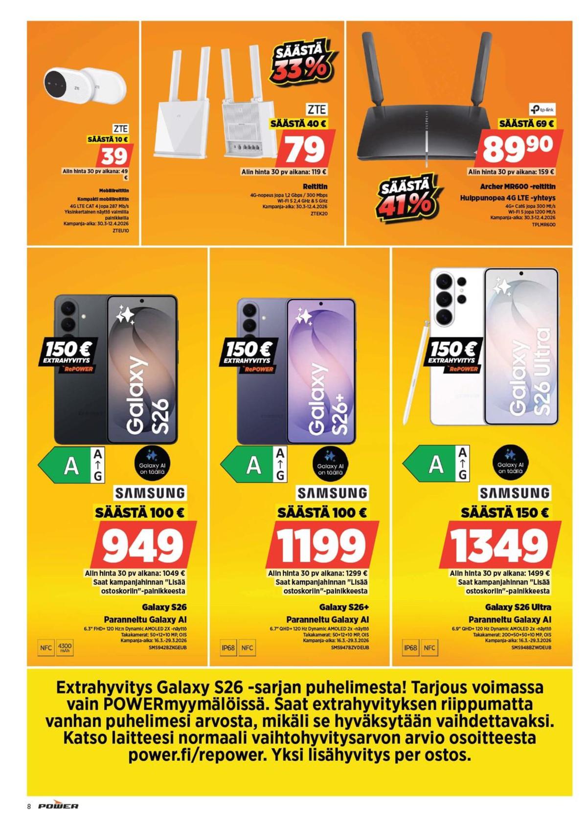 Katso ketjun Power tarjouslehti viikolta 14 sivustolla Viikkotarjoukset.fi. Löydät monia hyviä tarjouksia erilaisista tuotteista. Lue tarjouslehti täältä! Sivu 8